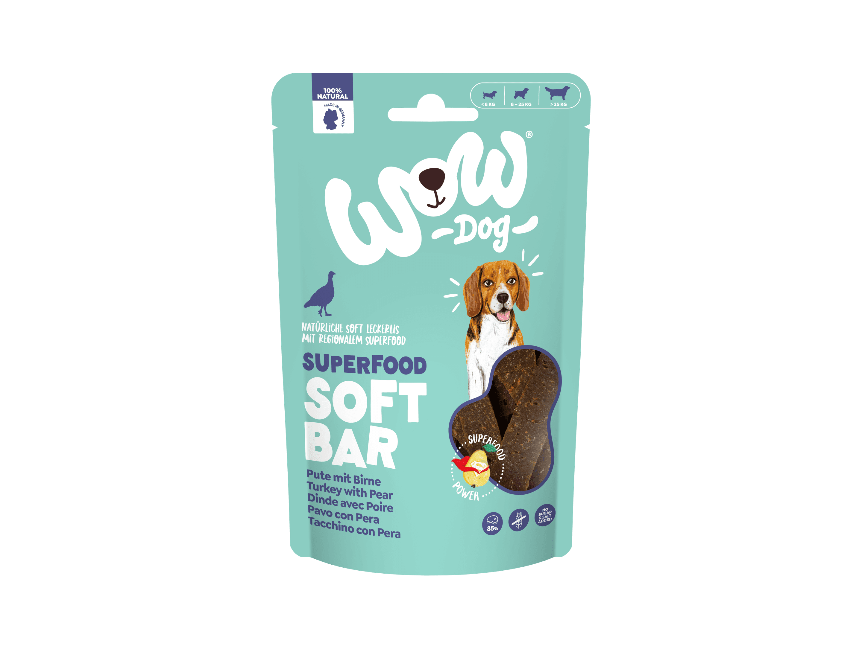 WOW Hundesnack Superfood Soft Bar Pute mit Birne