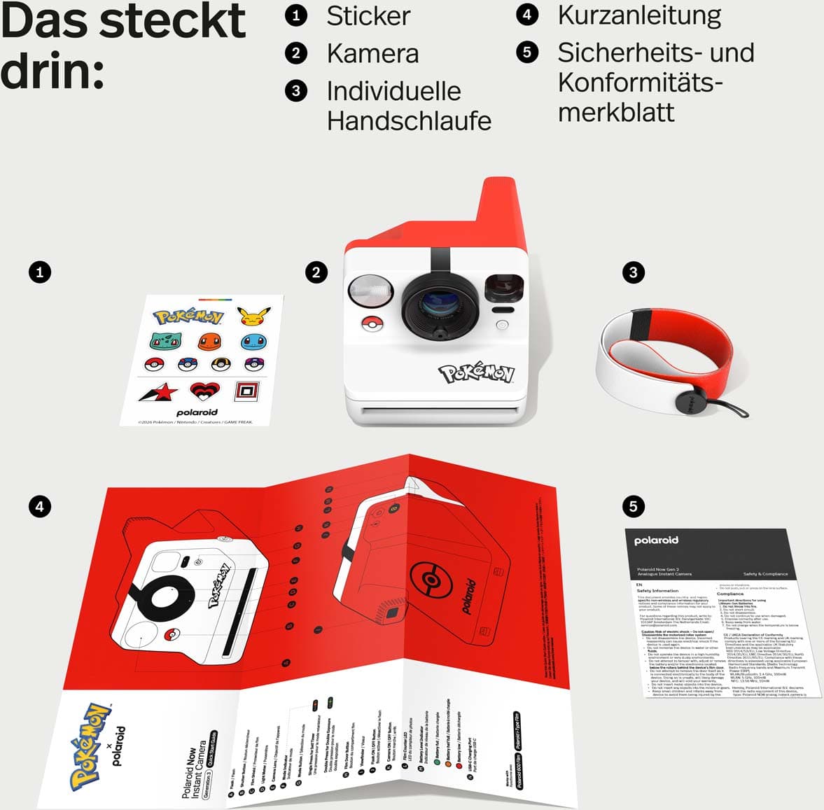 Polaroid Now Camera Pokéball Edition