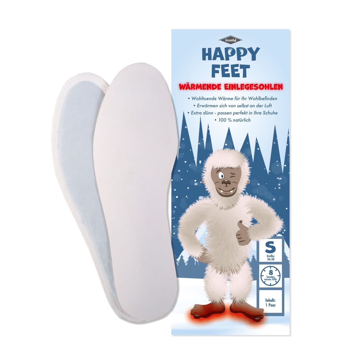 HAPPY FEET Wärmende Einlegesohlen Gr. S 36-38