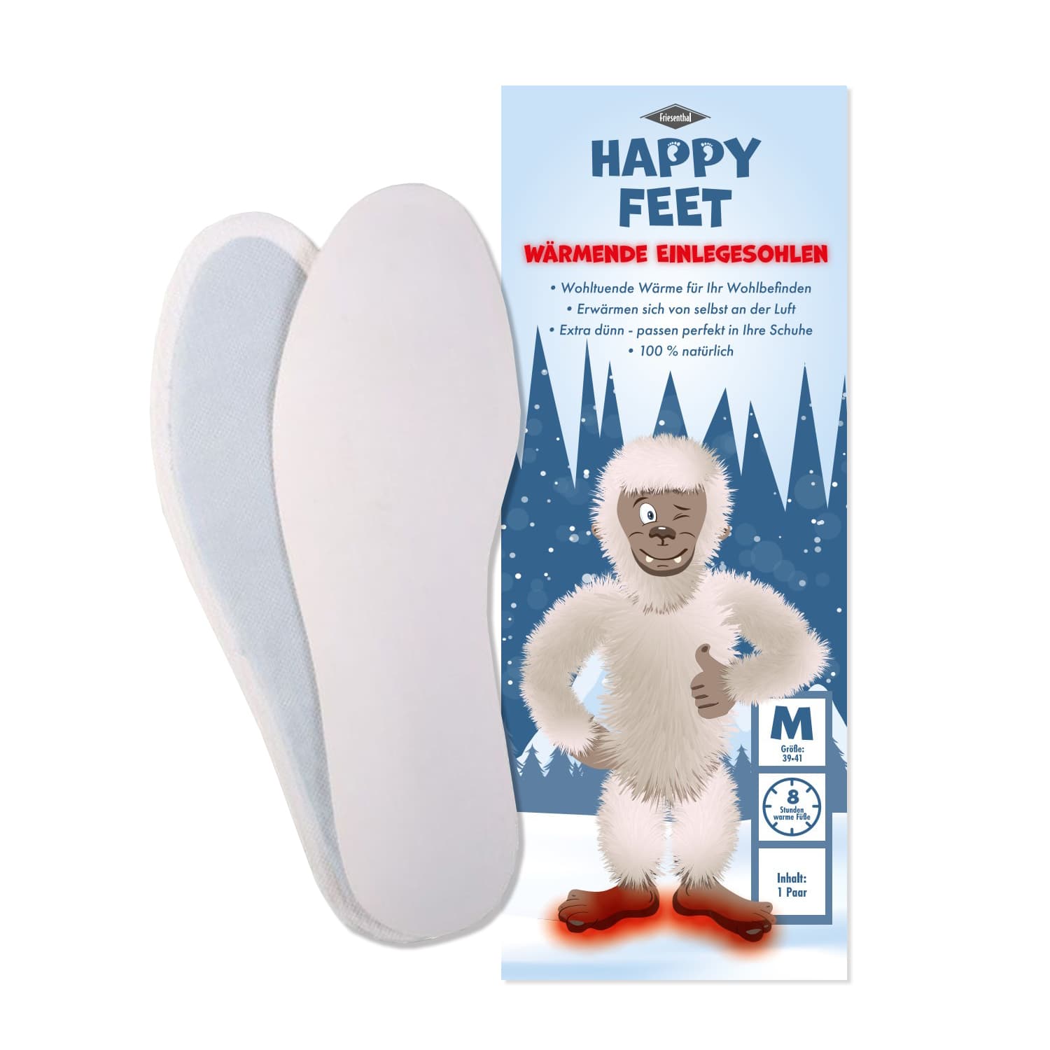 HAPPY FEET Wärmende Einlegesohlen Gr. M 39-41