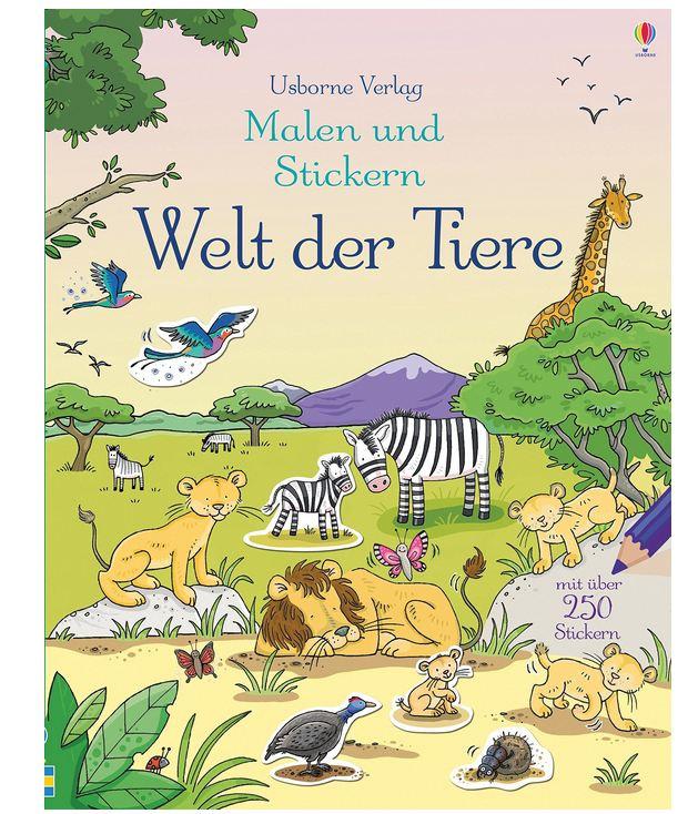 Buch - Usborne Verlag - Malen und Stickern: Welt der Tiere