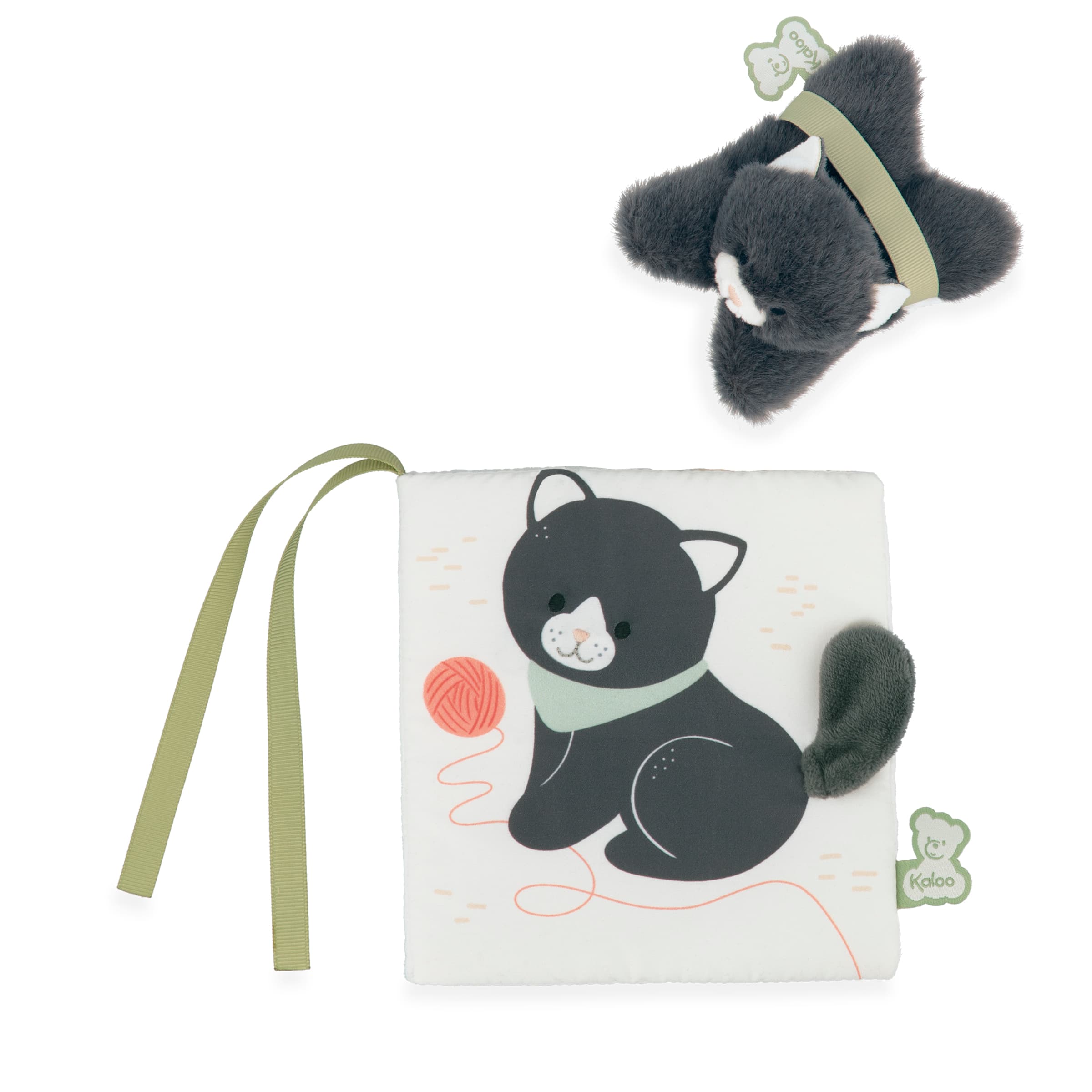 KALOO Stoffbilderbuch Chamallow zu Hause mit Mini-Katze, 14 cm