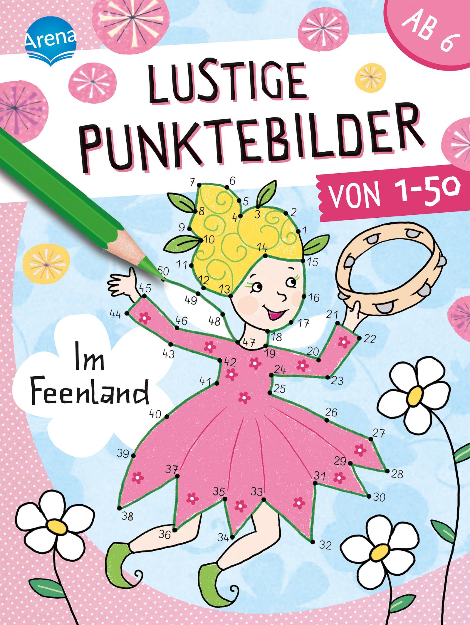 Lustige Punktebilder von 1 bis 50. Im Feenland Von-Punkt-zu-Punkt-Rätselblock für Kinder ab 6 Jahren