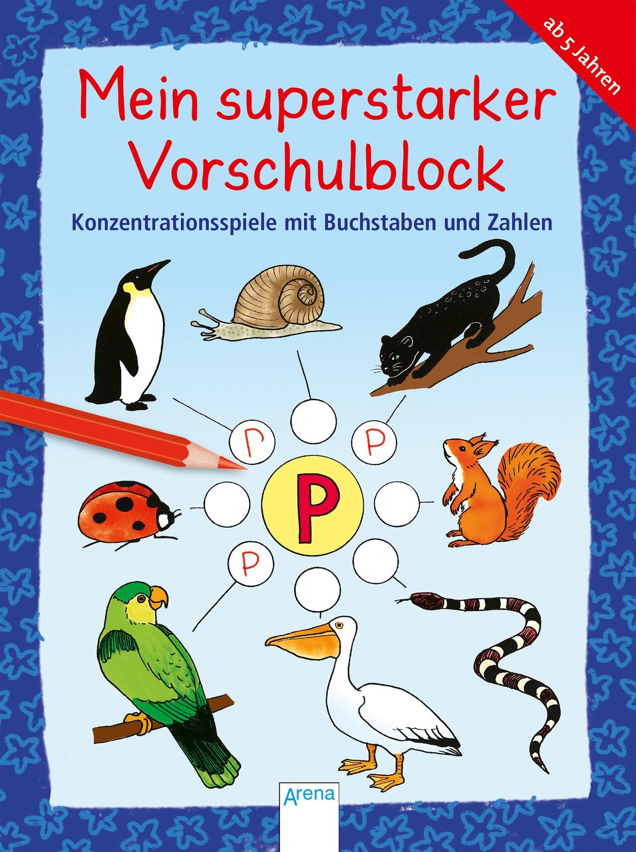 Konzentrationsspiele mit Buchstaben und Zahlen - Mein superstarker VORSCHULBLOCK