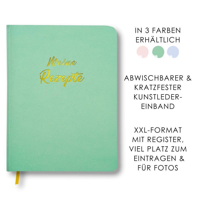 Meine Rezepte mintgrün - liniert 25,7 x 20,5cm