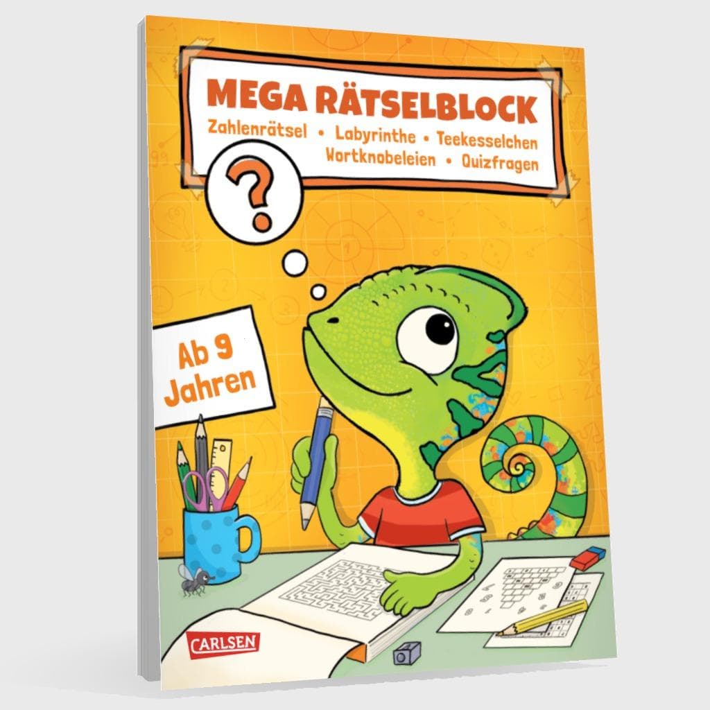 Produktbild Rätseln für Kinder ab 8: Mega Rätselblock - Zahlenrätsel, Labyrinthe, Teekesselchen, Wortknobeleien, Quizfragen 5 von 5