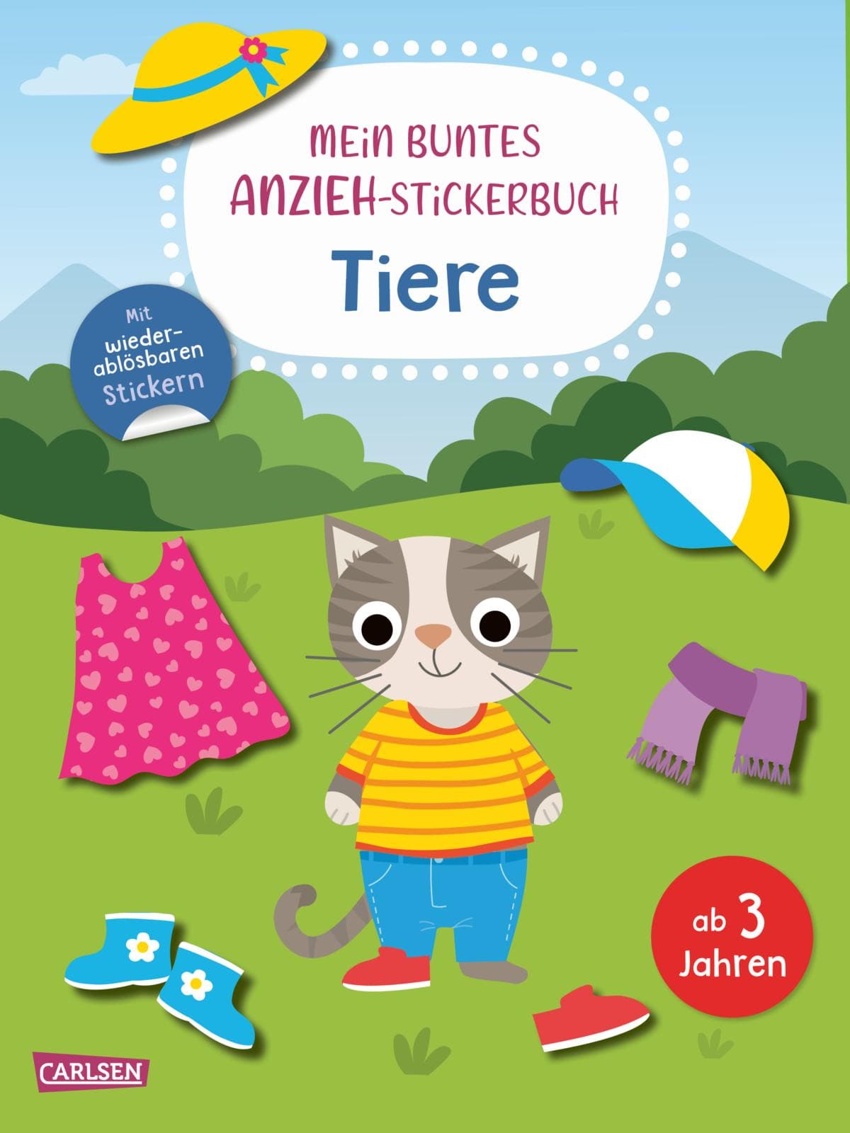 Mein buntes Anzieh-Stickerbuch: Tiere
