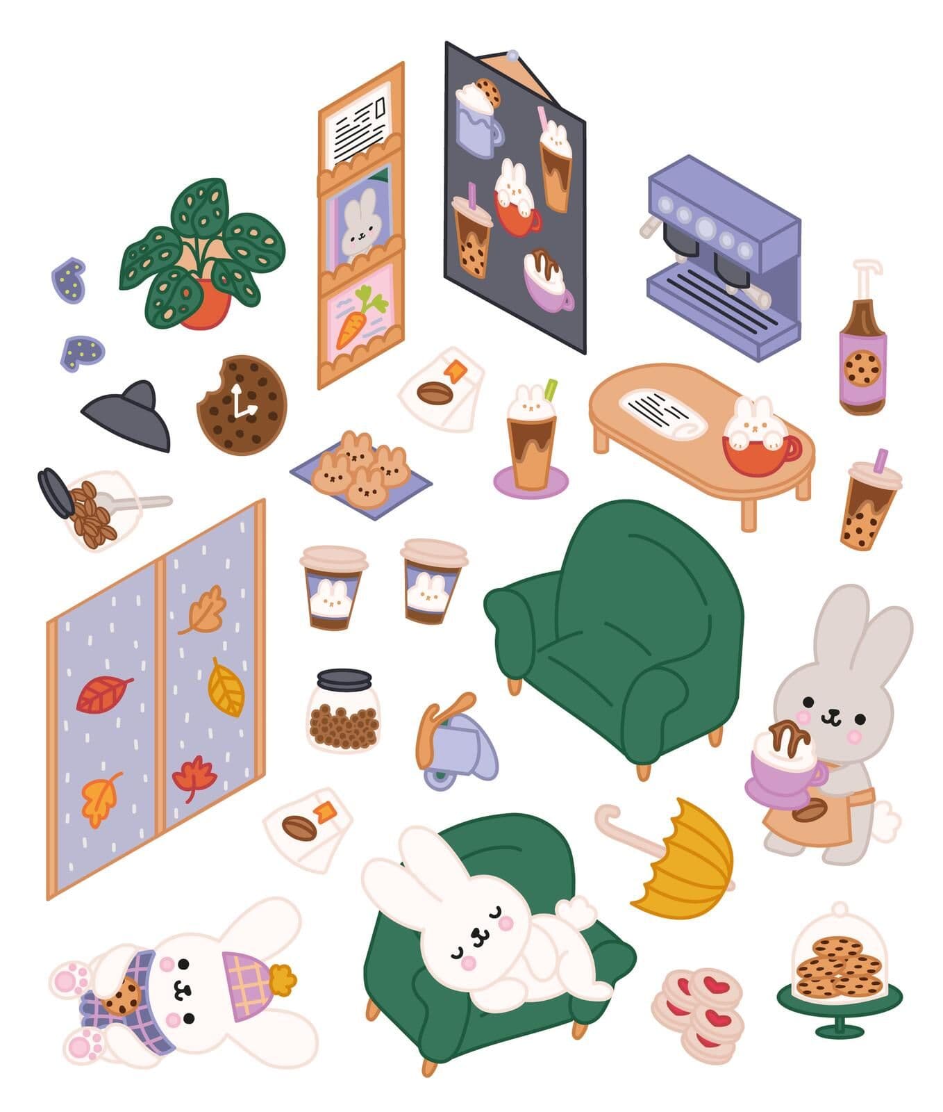 Mein süßes Stickerhaus: Cozy Cafés