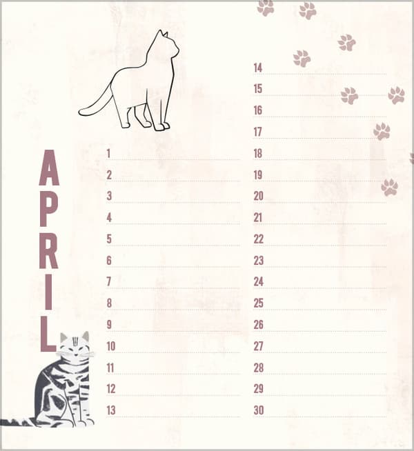 Produktbild Geburtstagskalender Cats 4 von 6