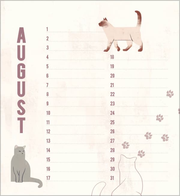 Produktbild Geburtstagskalender Cats 2 von 6