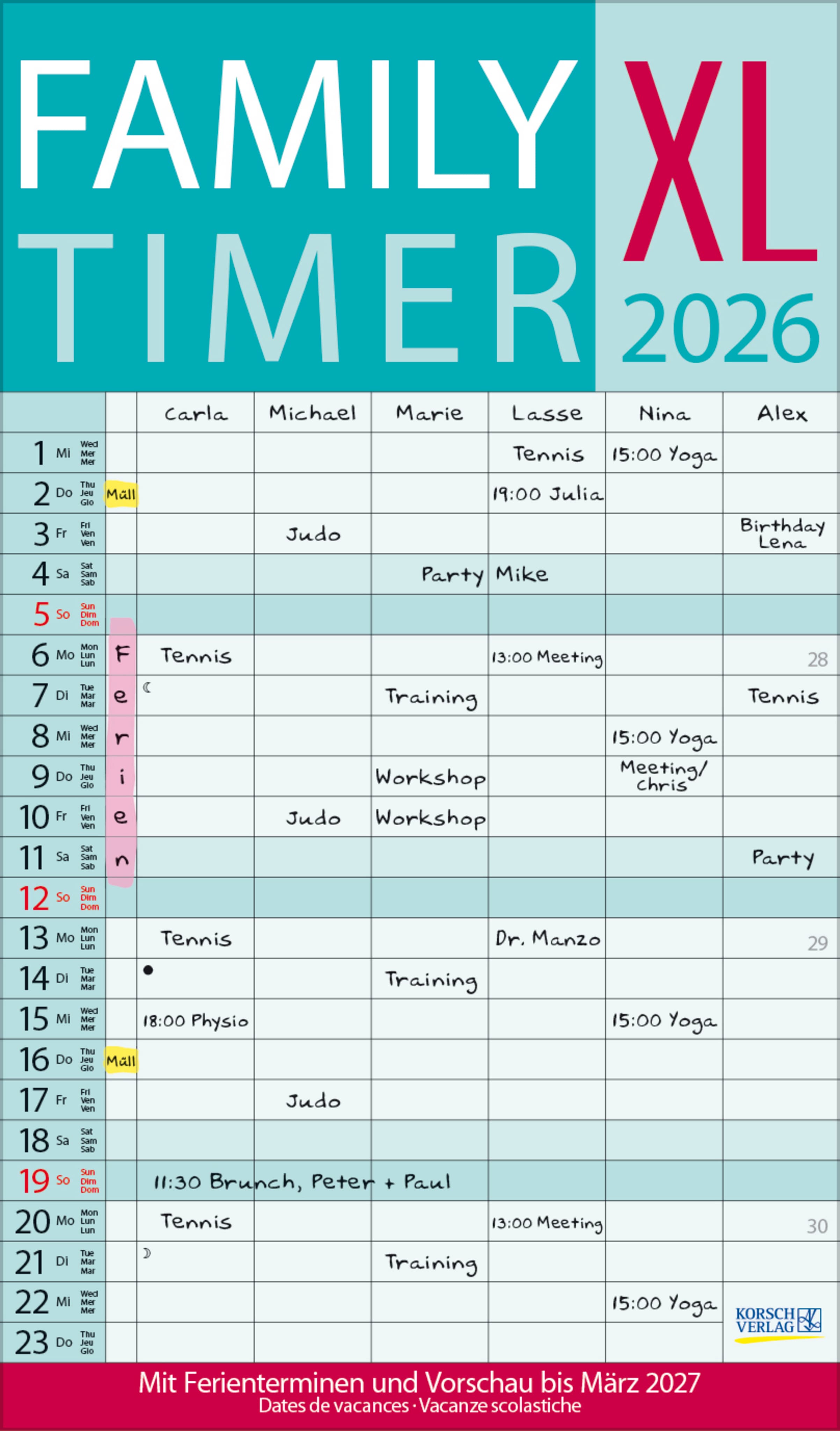 XL Family Timer 2026