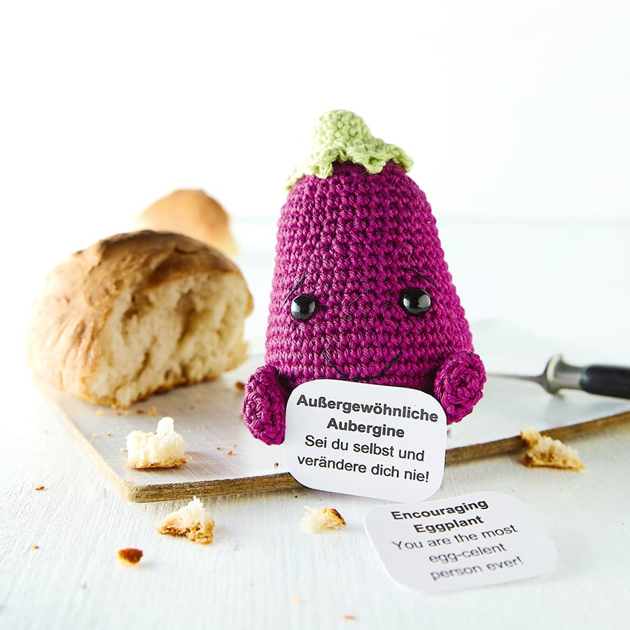 Produktbild Emotional Support Veggies. Kleine Häkelfiguren mit positiven Botschaften 6 von 6