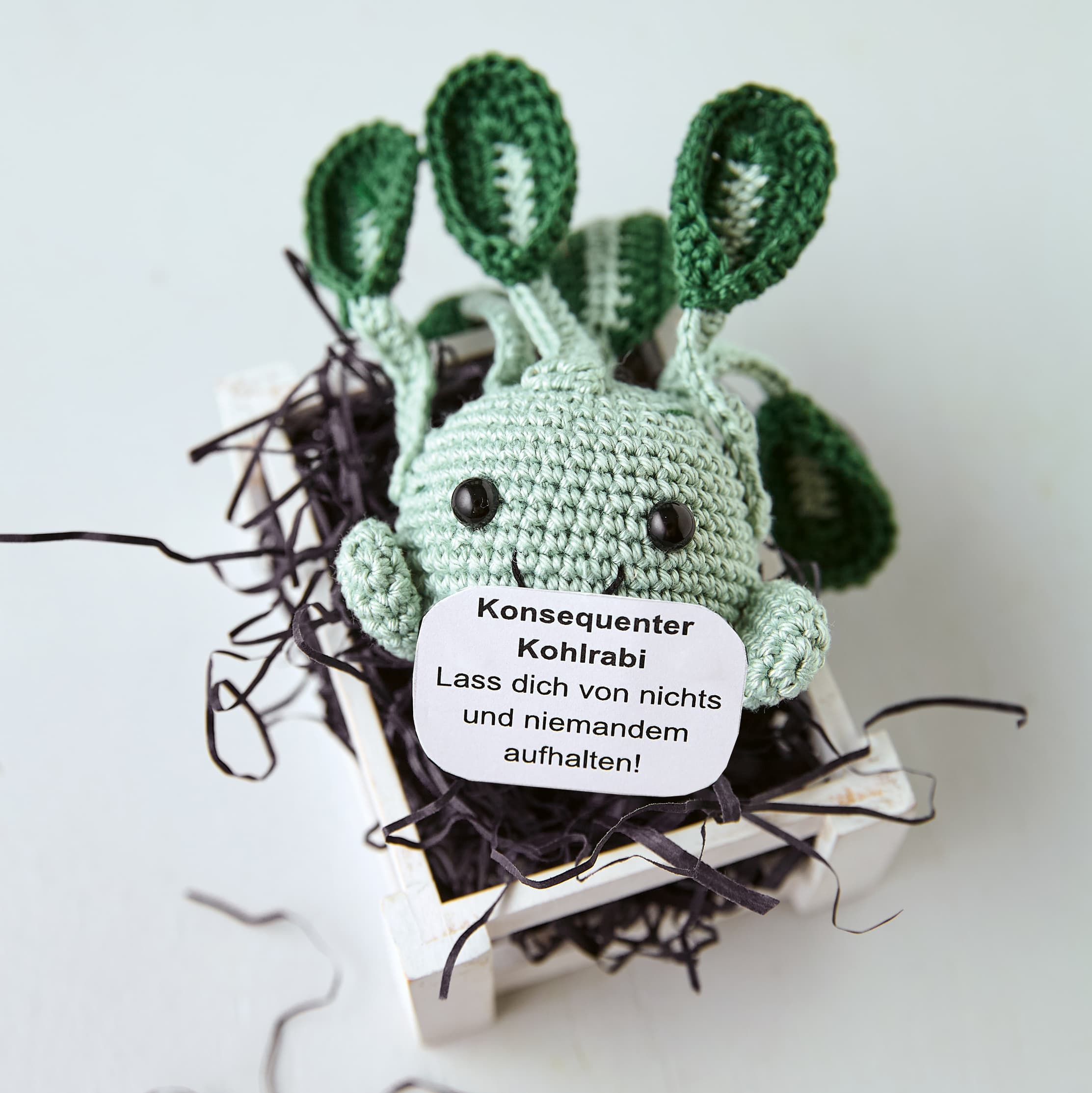 Produktbild Emotional Support Veggies. Kleine Häkelfiguren mit positiven Botschaften 4 von 6