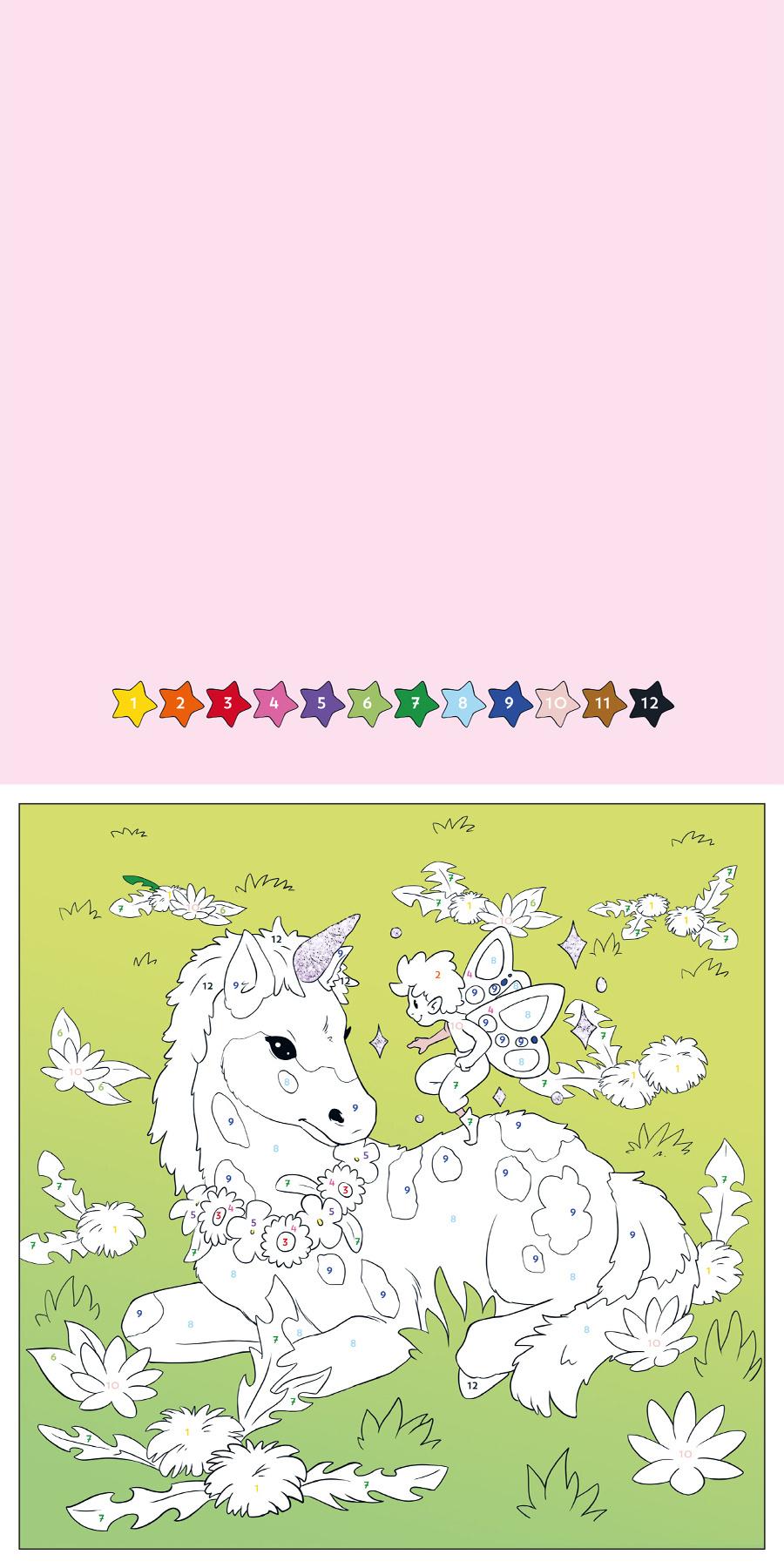 Produktbild Malen nach Zahlen Glitzer-Malbuch Einhörner 3 von 4