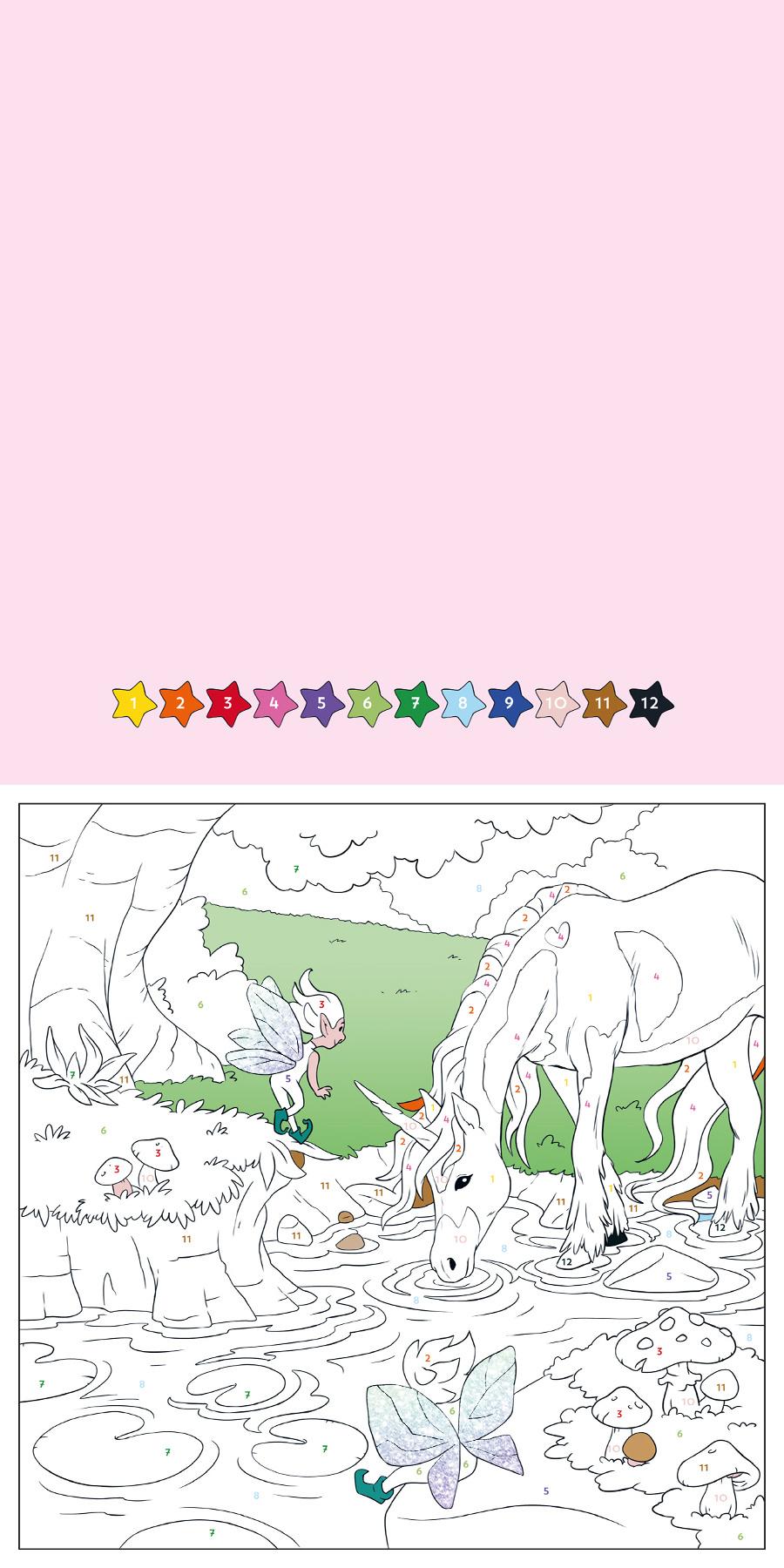 Produktbild Malen nach Zahlen Glitzer-Malbuch Einhörner 2 von 4