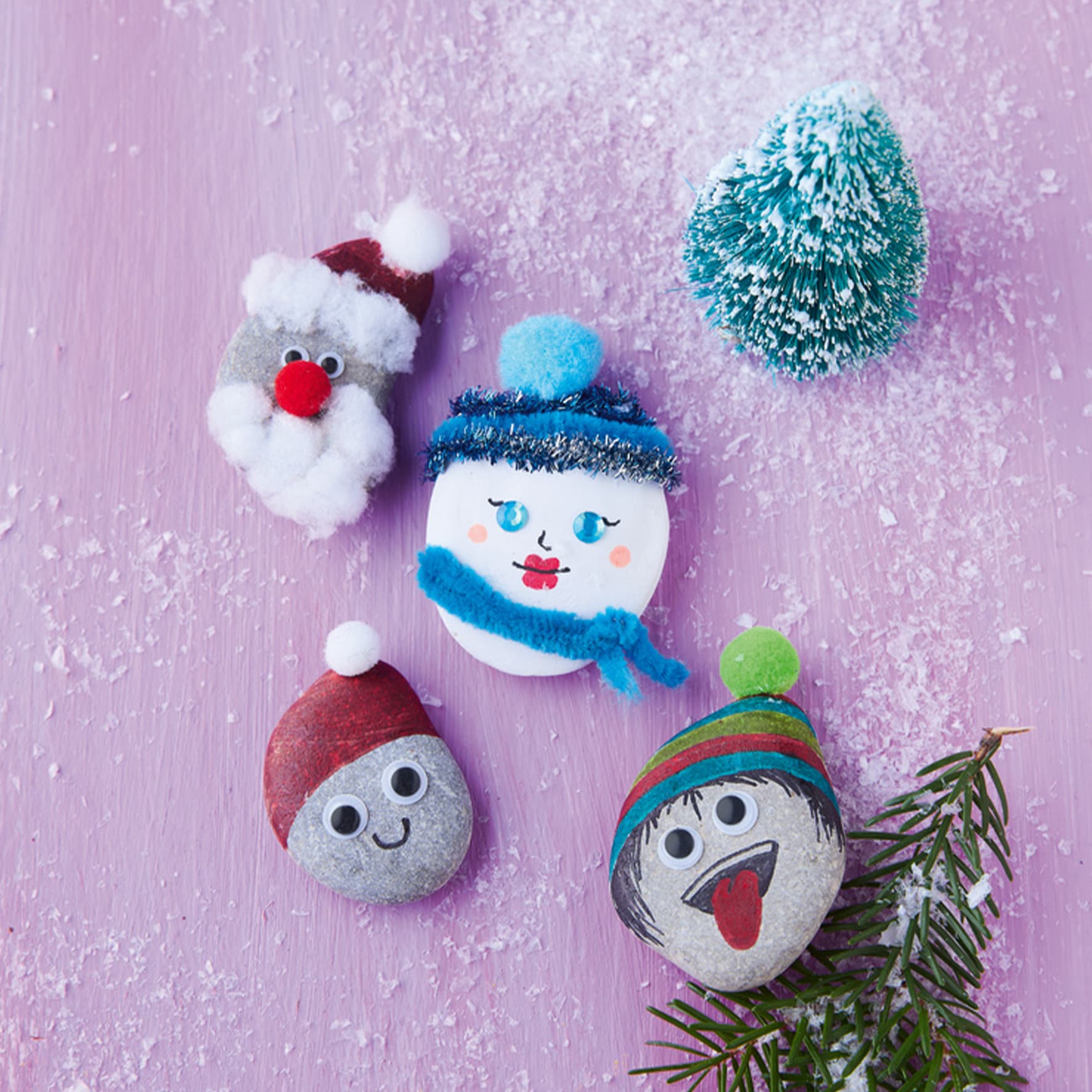 Produktbild Kreativ-Set: Steine bemalen Kids mit Wackelaugen, Pompons, Anleitungsbuch & Material 3 von 6