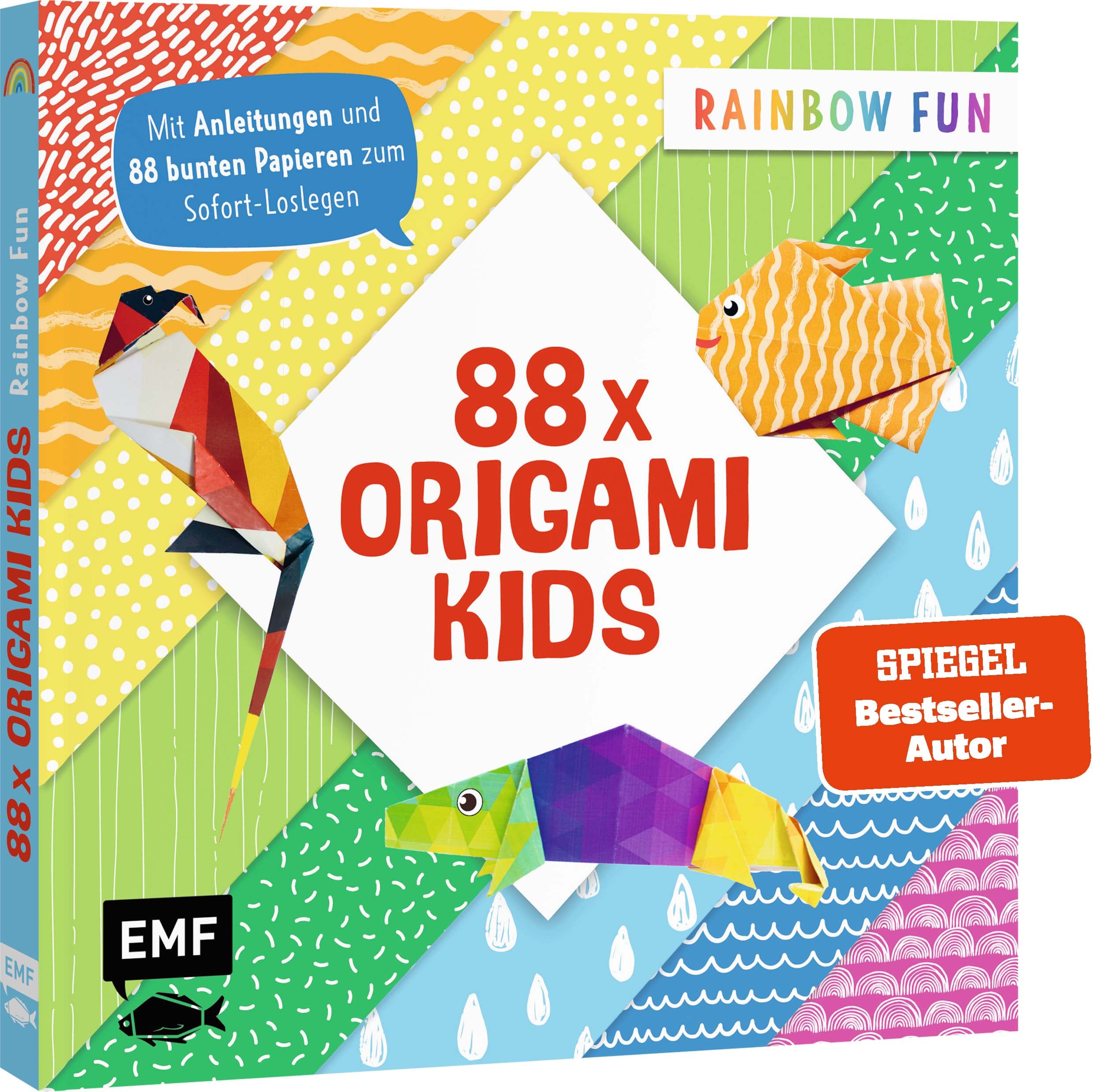 88 x Origami Kids – Rainbow Fun - Easy Papierfalten mit Anleitungen und 88 bunten Papieren zum Sofort-Loslegen