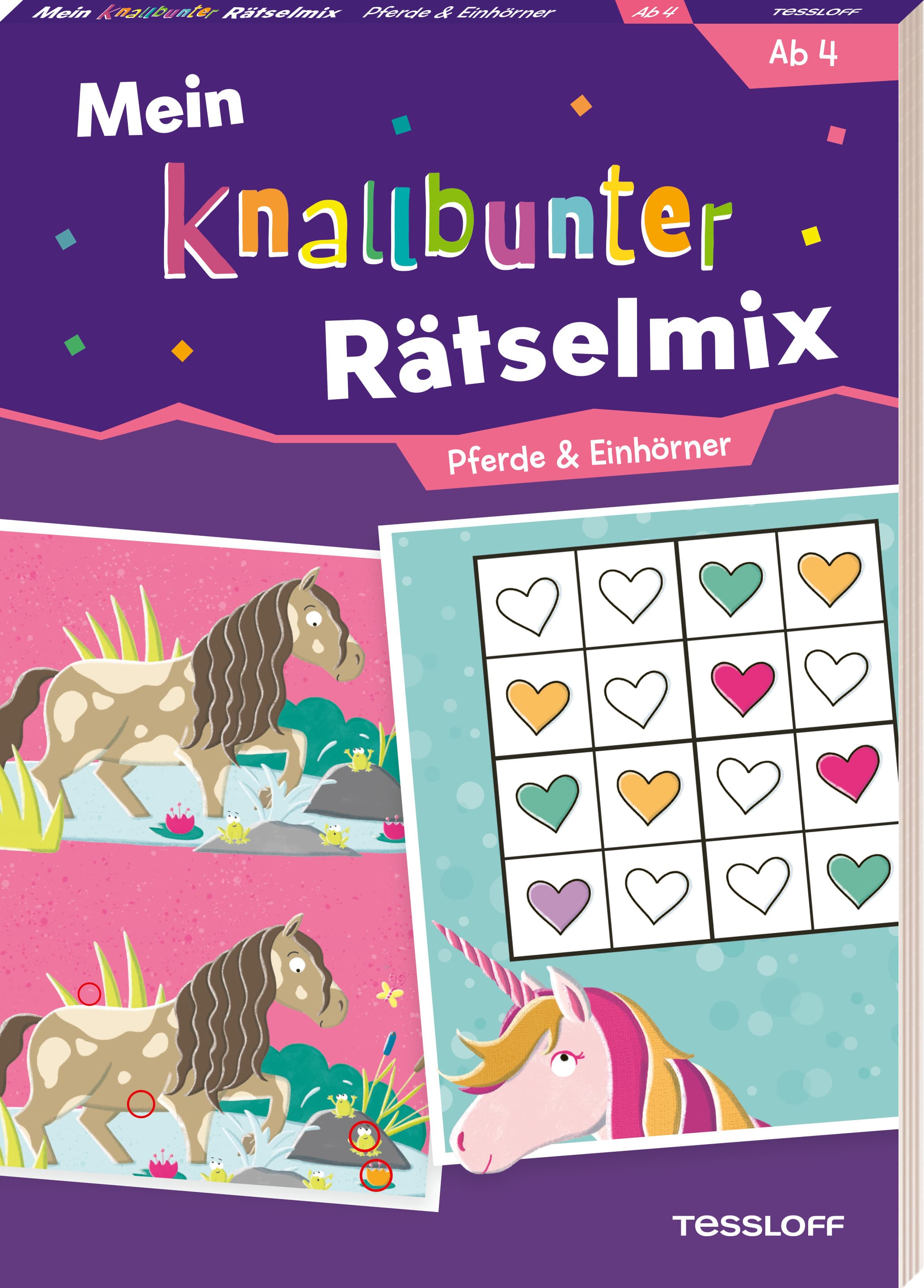 Mein knallbunter Rätselmix. Pferde & Einhörner