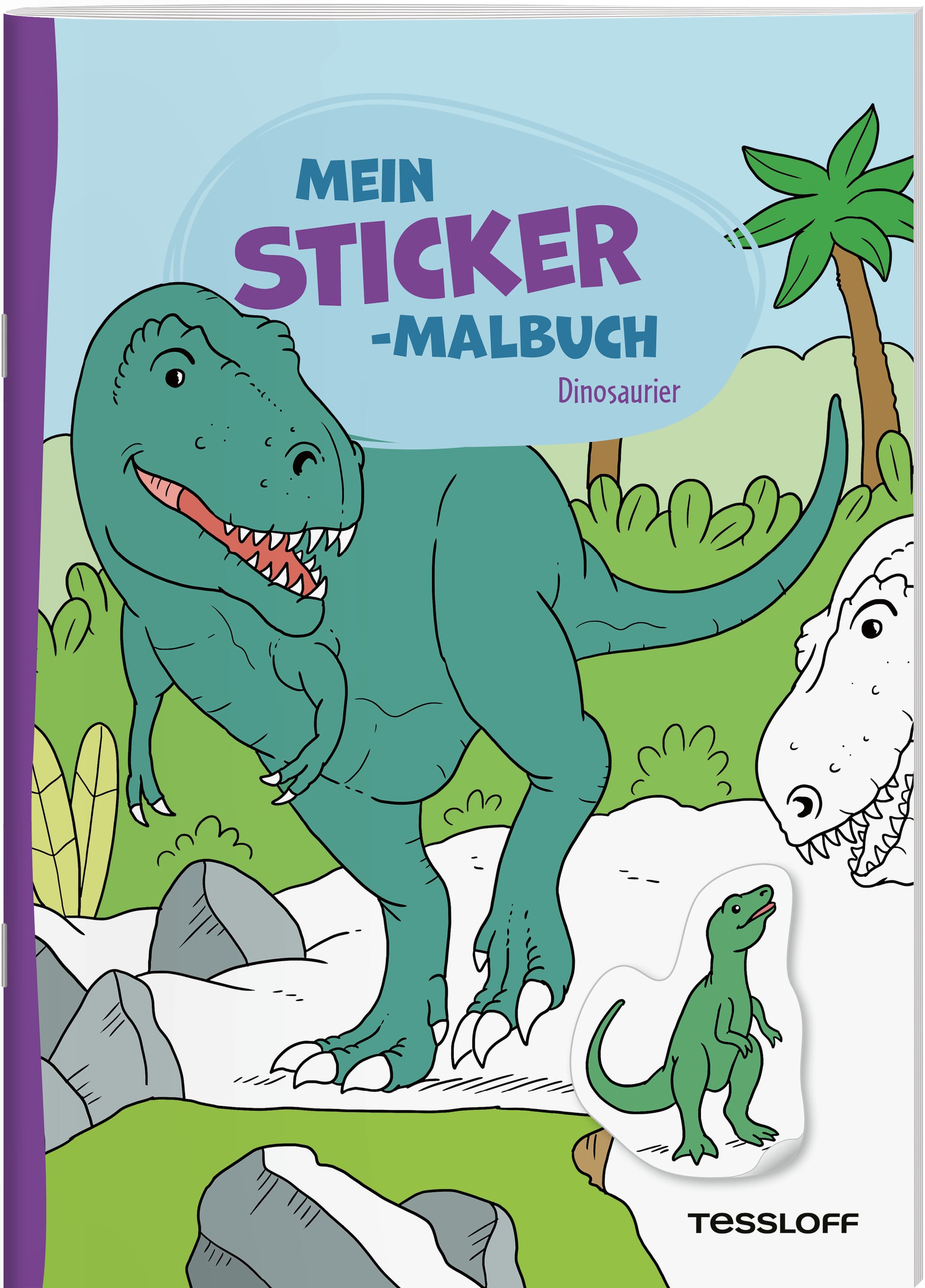 Mein Sticker-Malbuch. Dinosaurier
