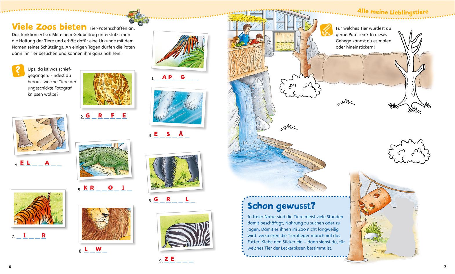 WAS IST WAS Junior Mitmach-Heft Zoo - Spiele, Rätsel, Sticker