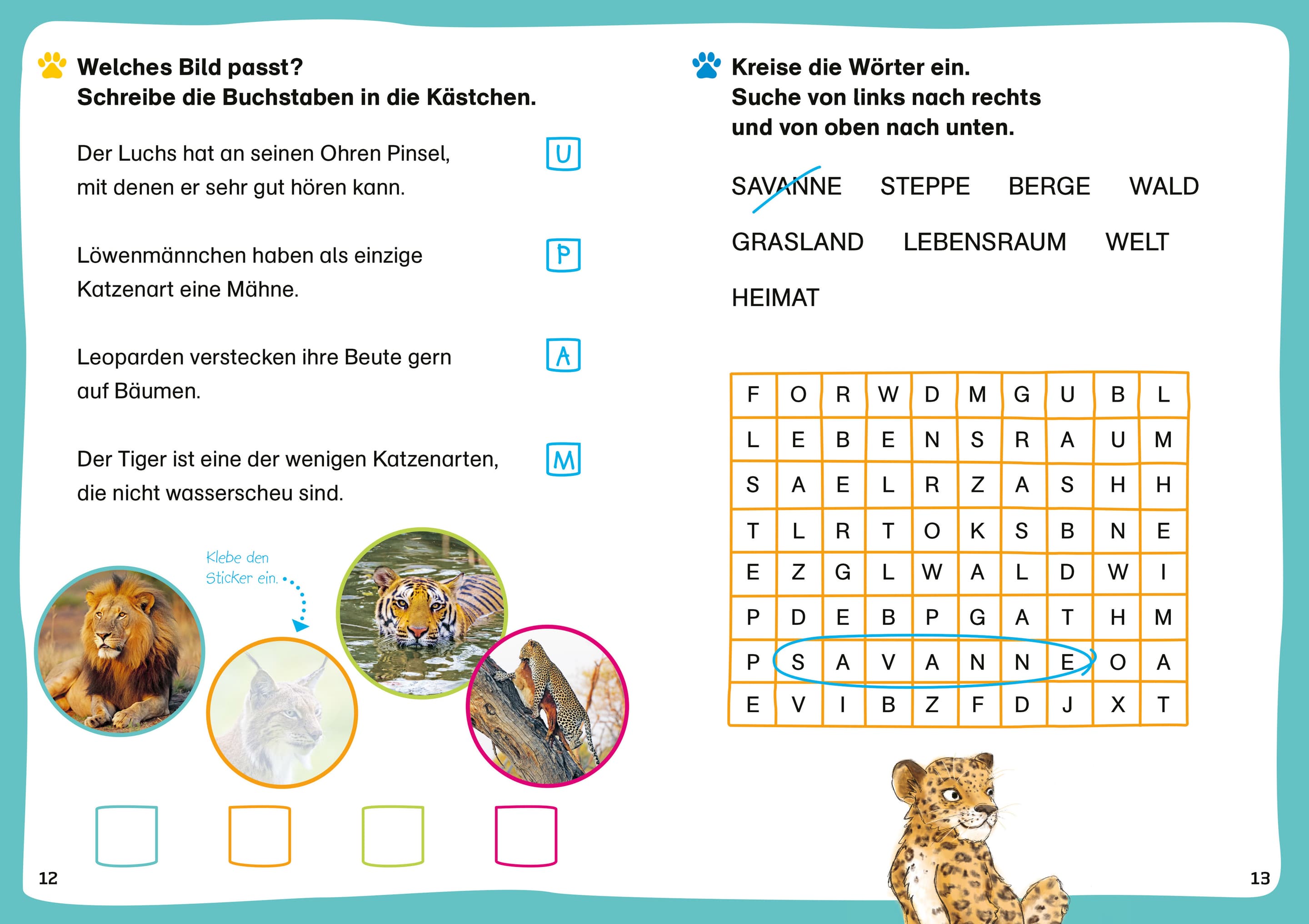 Produktbild WAS IST WAS Erstes Lesen Leserätsel Heft 10. Raubkatzen 2 von 4