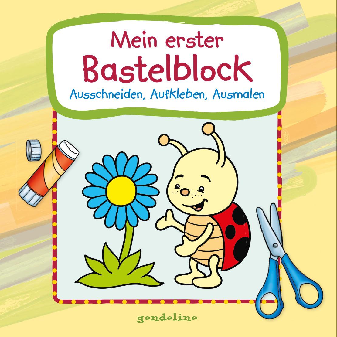 Mein erster Bastelblock (Marienkäfer) - Ausschneiden, Aufkleben, Ausmalen