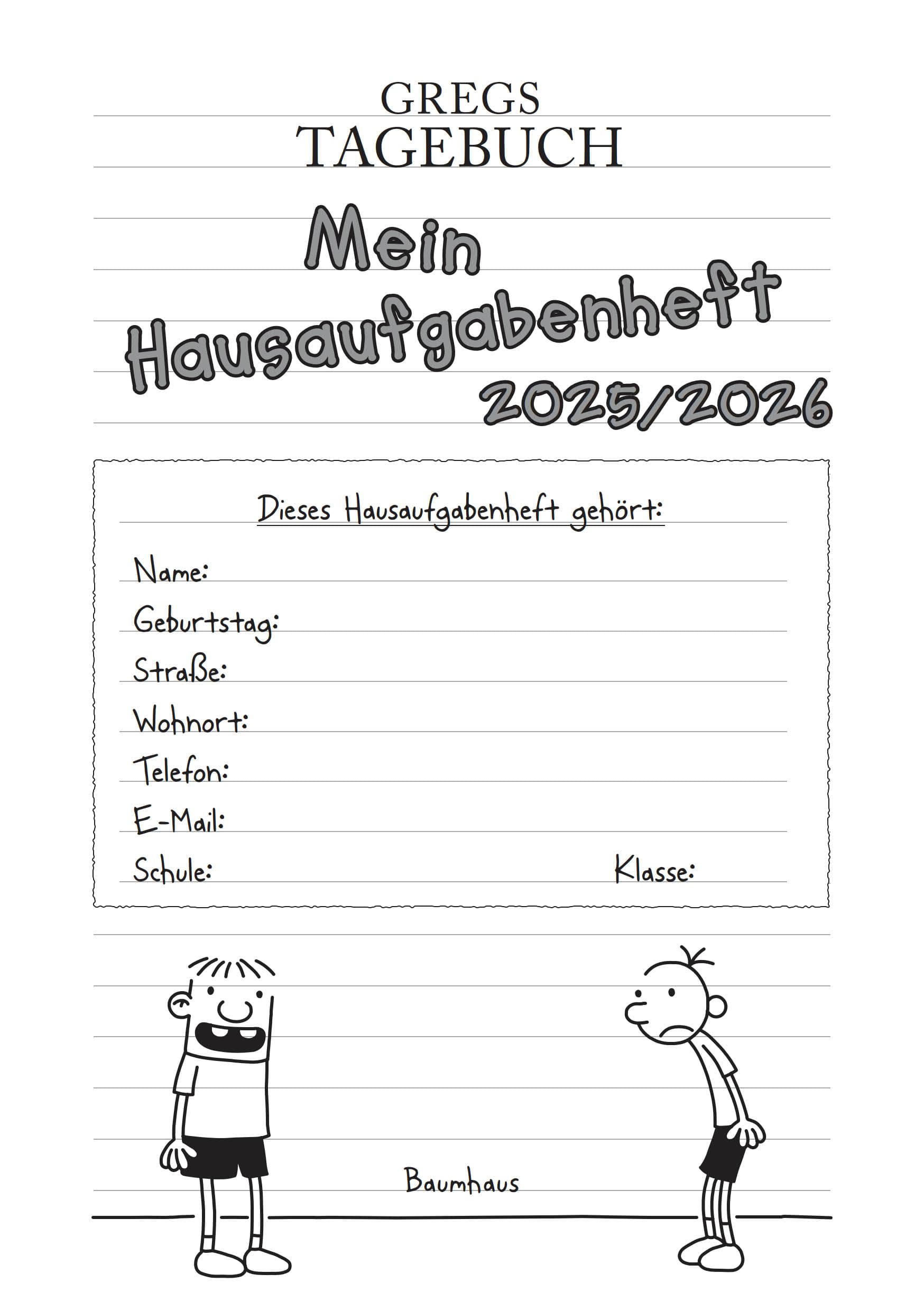 Produktbild  Gregs Tagebuch - Mein Hausaufgabenheft 2025/2026 3 von 6
