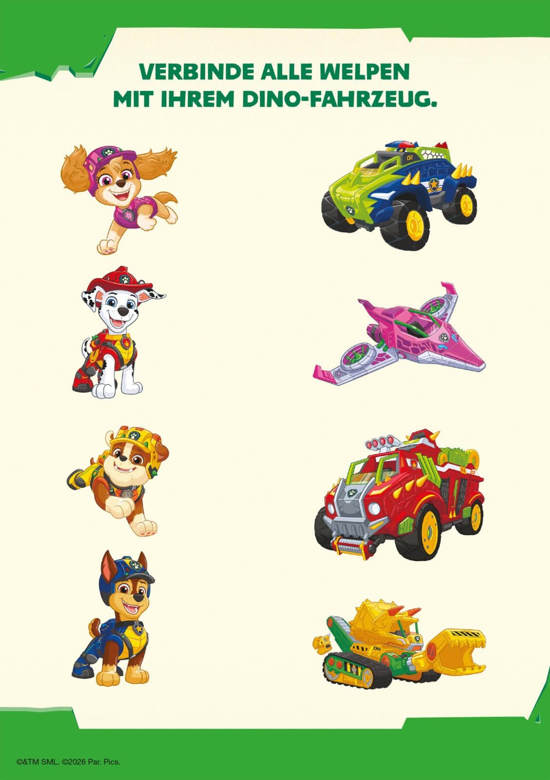 PAW Patrol Kindergartenheft: PAW Patrol - Der Dinofilm: Mal- und Rätselblock