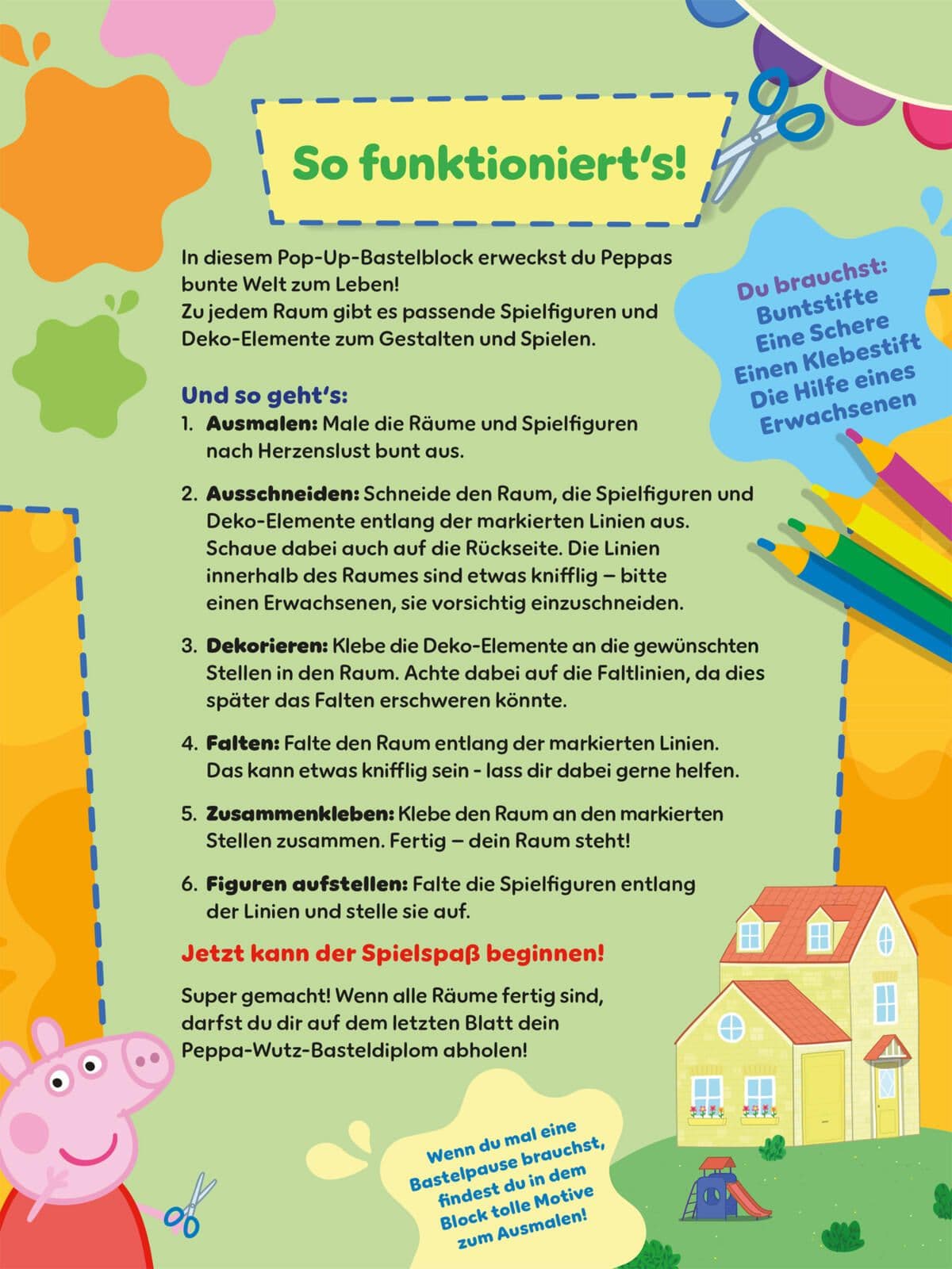 Peppa Wutz Ausmalbilder: Meine POP-UP Welt