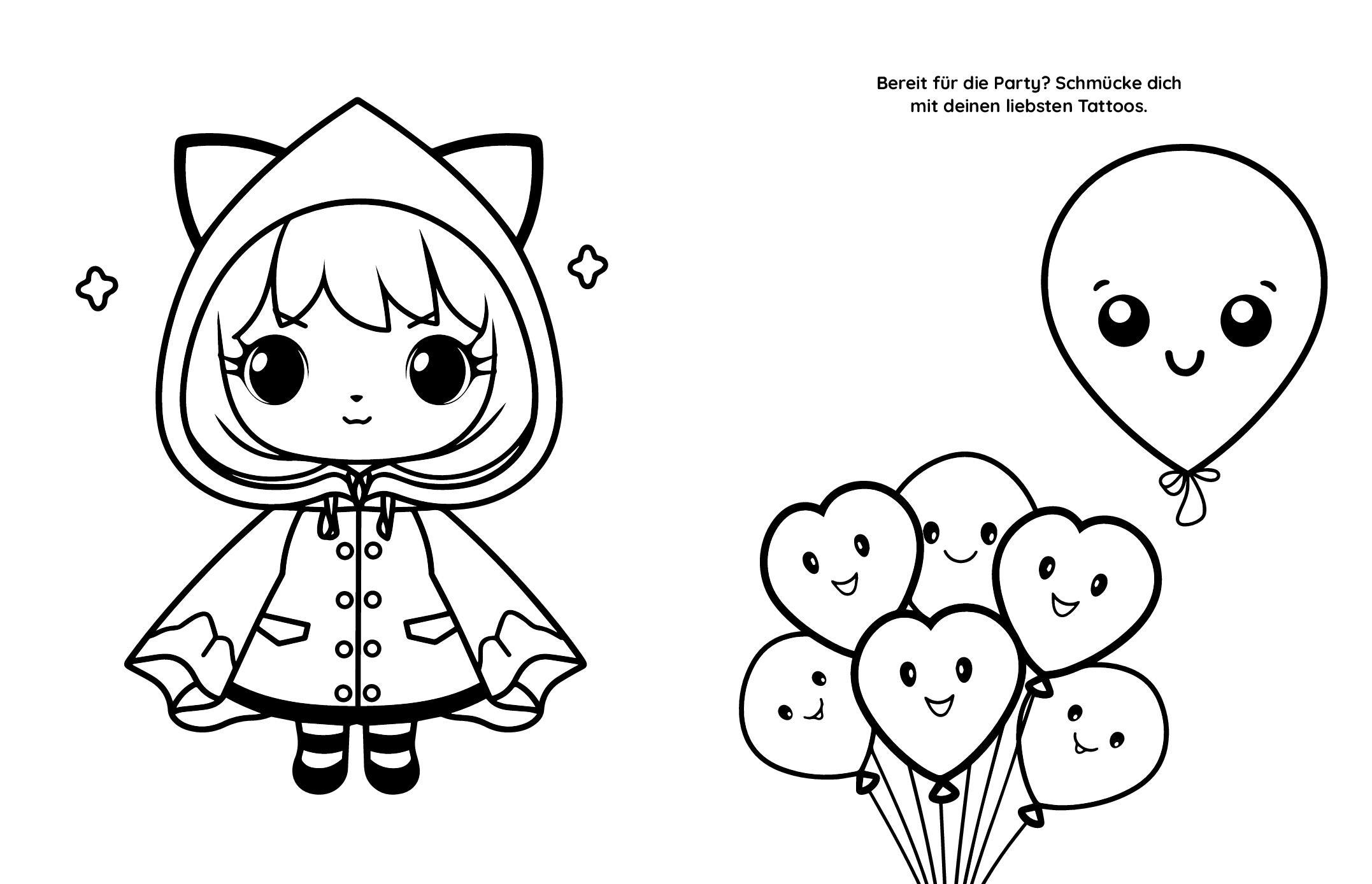 Produktbild Malbuch Kawaii mit 45 Tattoos 5 von 9