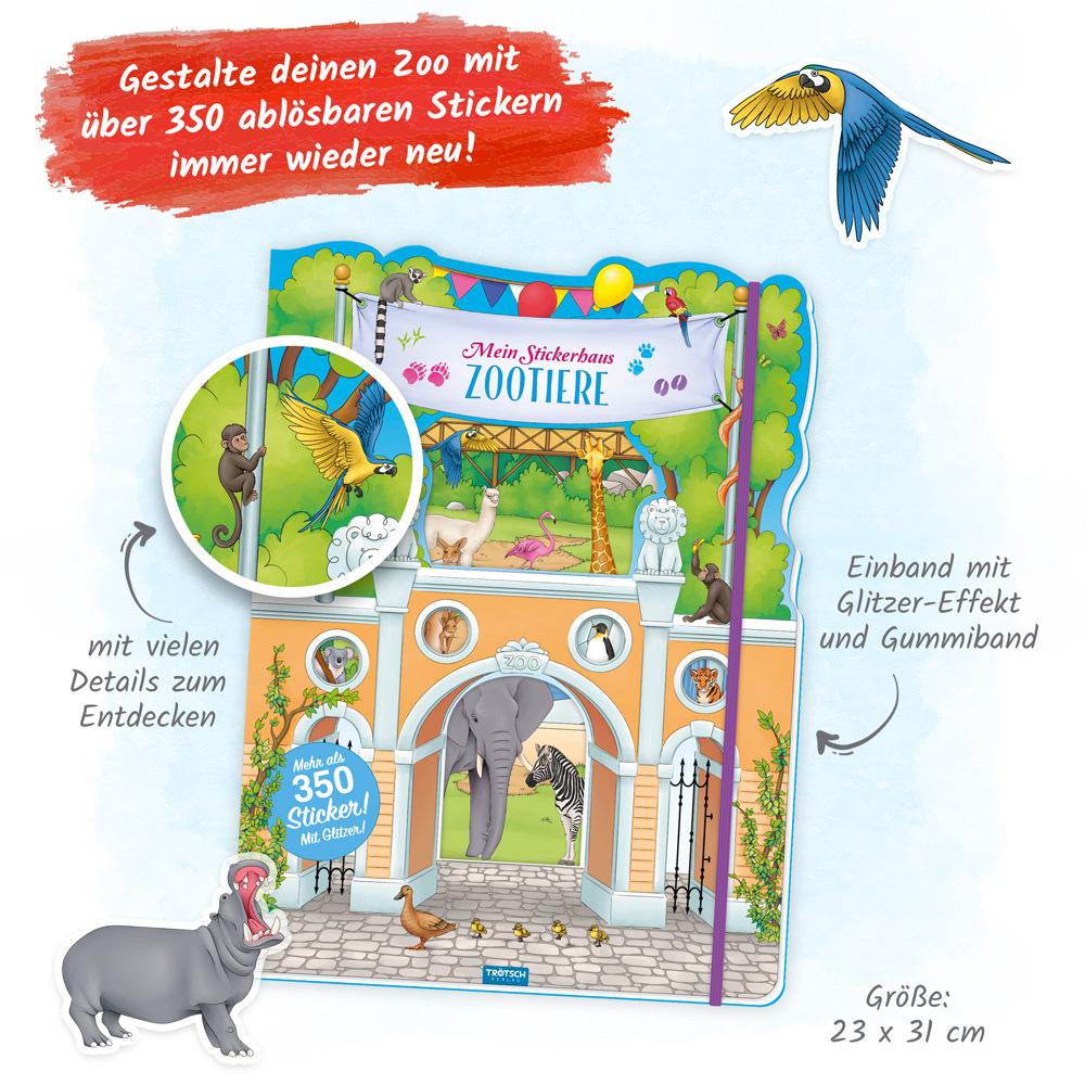 Produktbild Trötsch Stickerbuch Mein Stickerhaus Zootiere - Stickerbuch Beschäftigungbuch 5 von 5