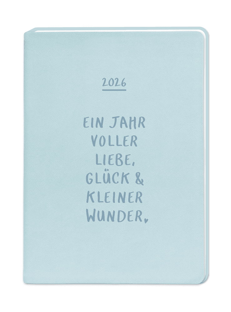 GRAFiK WERKSTATT Terminplaner Lederlook Hellblau 2026
