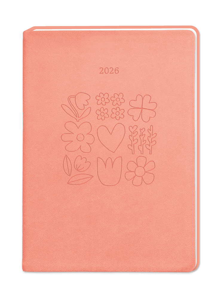 GRAFiK WERKSTATT Terminplaner Lederlook Peach 2026