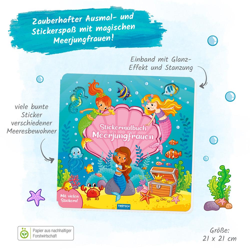 Produktbild Trötsch Malbuch Stickermalbuch Meerjungfrauen 3 von 3