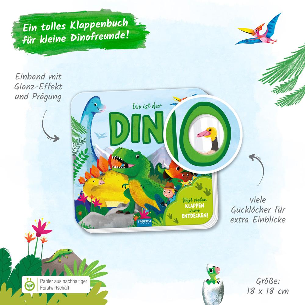 Produktbild Trötsch Pappenbuch mit Klappen Mein erstes Klappenbuch Wo ist der Dino? 3 von 3
