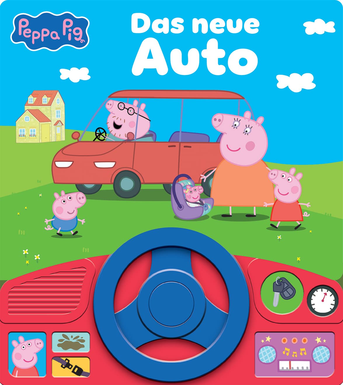 Peppa Pig - Das neue Auto - Soundbuch - Pappbilderbuch mit beweglichem Lenkrad und 8 spannenden Geräuschen für Kinder ab 3