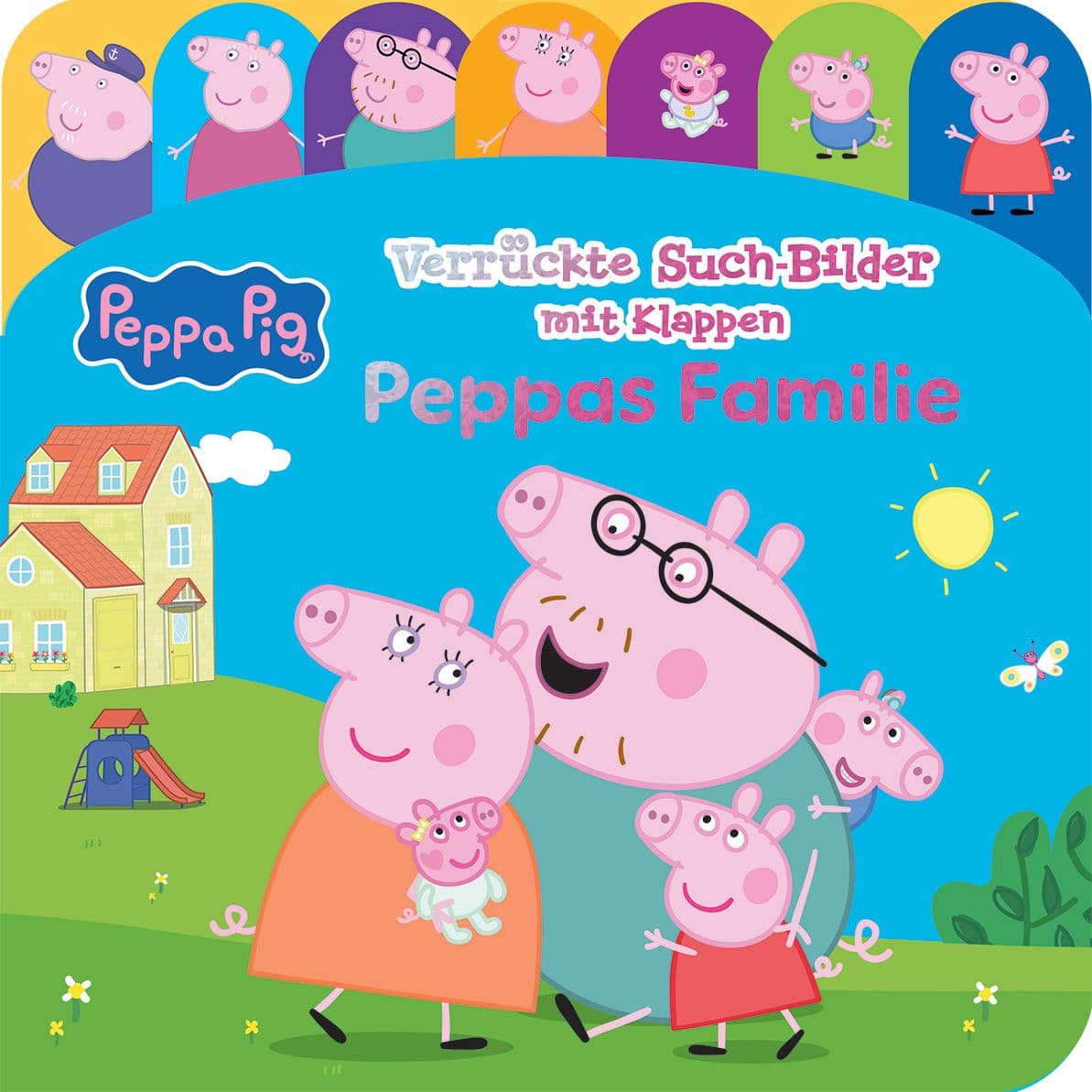 Peppa Pig - Verrückte Such-Bilder mit Klappen - Peppas Familie - Pappbilderbuch mit 20 Klappen - Wimmelbuch für Kinder ab 18