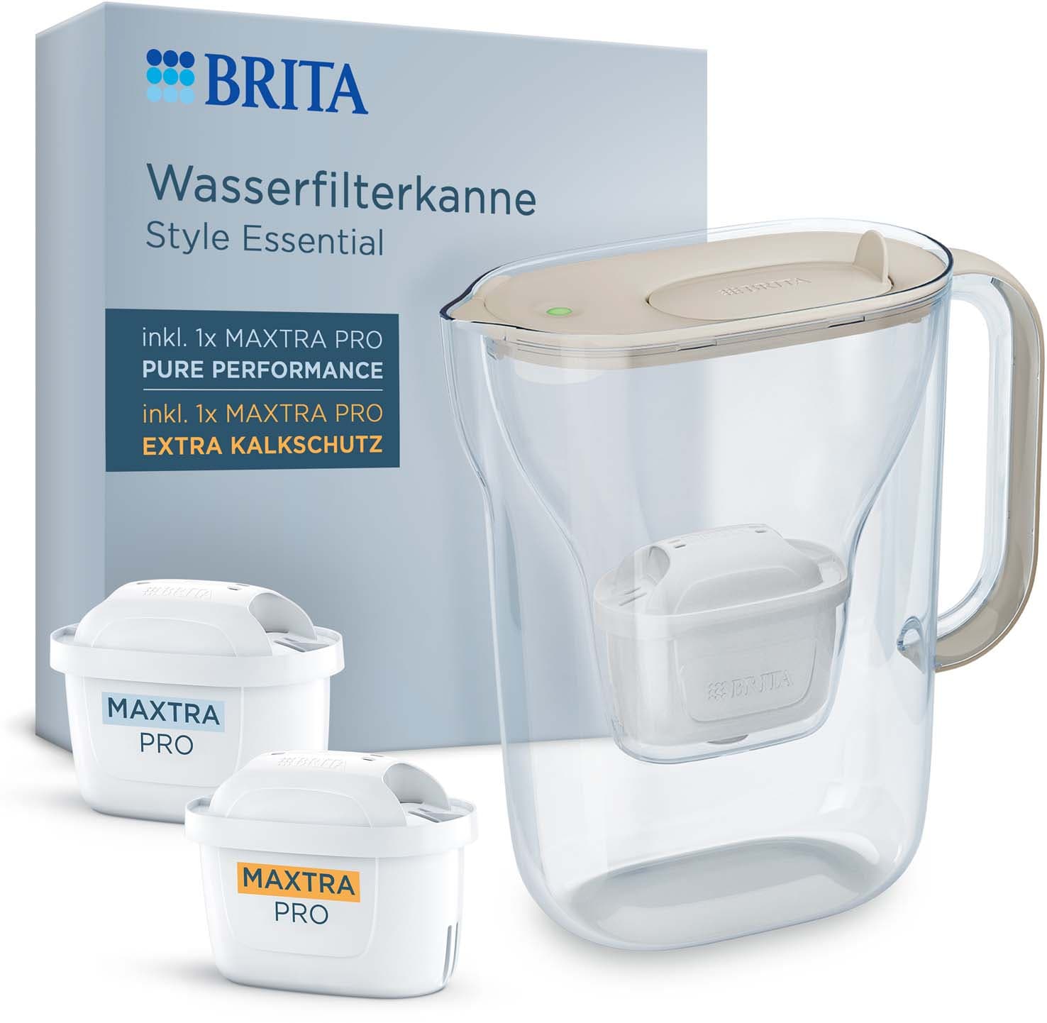 BRITA Wasserfilter Kanne Style Essential inkl. 2 MAXTRA PRO