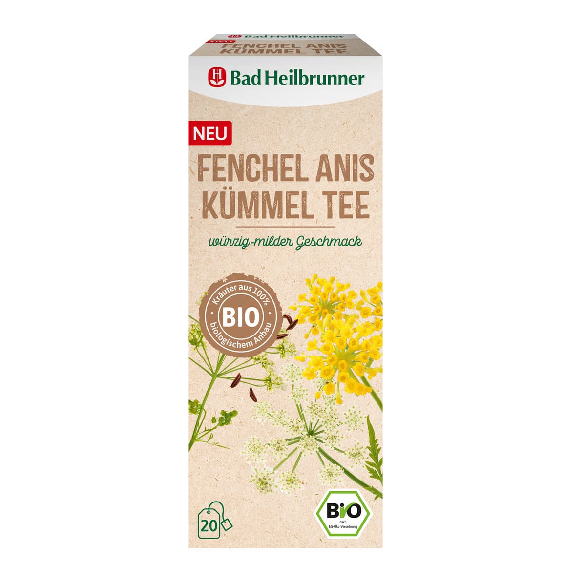 Bad Heilbrunner Bio Kräutertee, Fenchel Anis Kümmel Tee