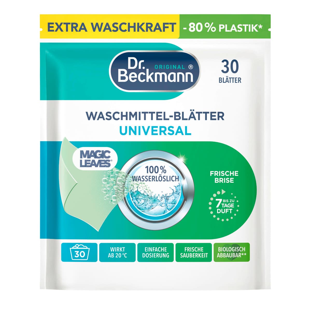 Dr. Beckmann Waschmittelblätter Universal Frische Brise 30St