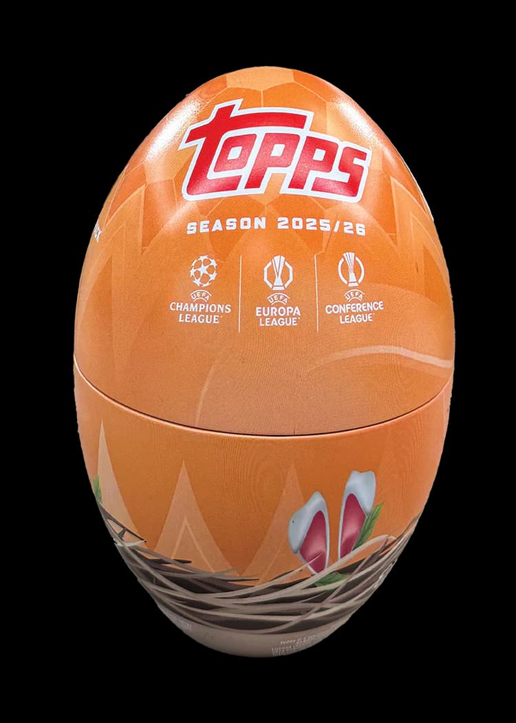 Topps UEFA Club Competitions 2025/26 Spring Tin – 59 Karten, exklusive Parallels, sortierter Artikel (Keine Auswahl möglich)