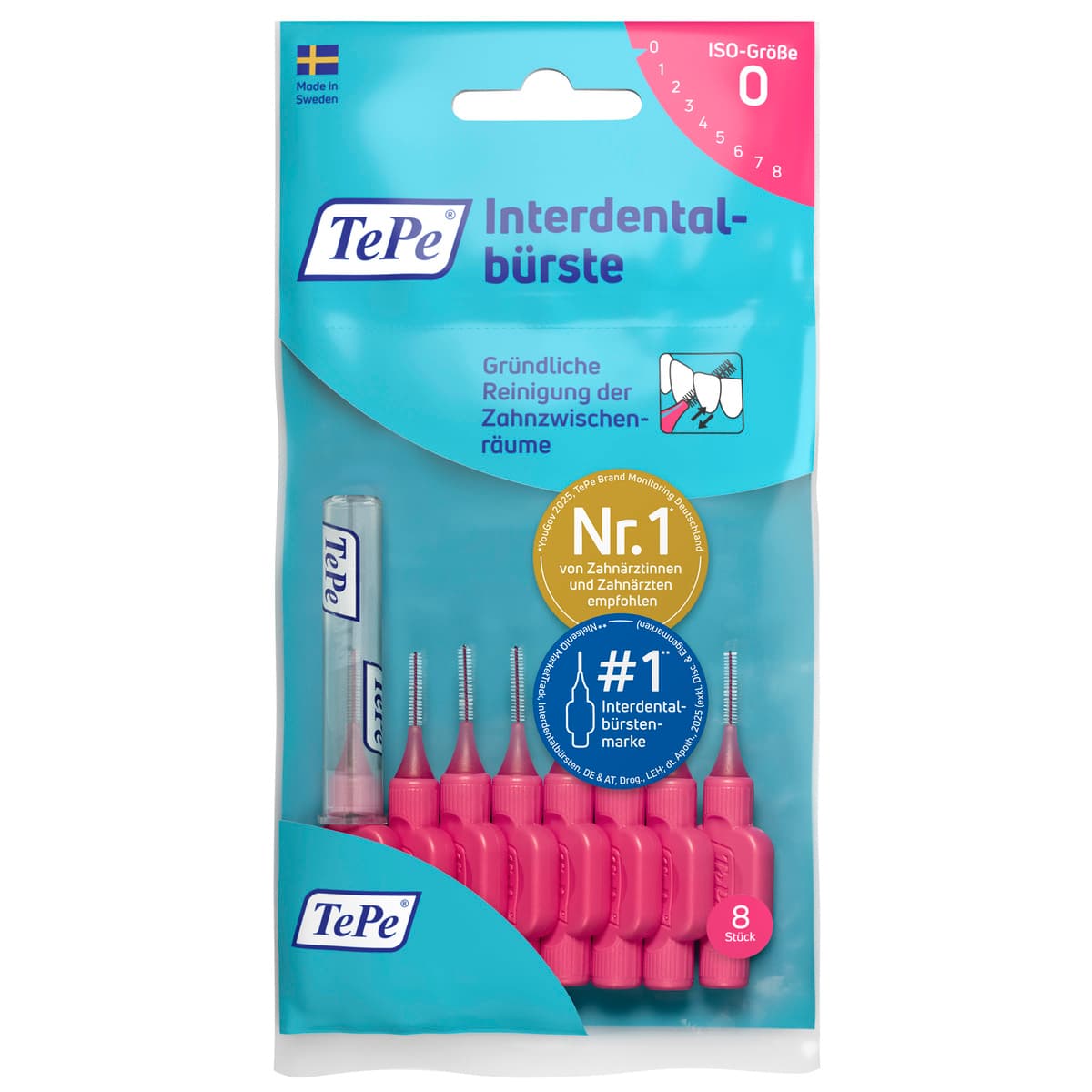 TePe® Interdentalbürste Pink, ISO-Größe 0, 0,4 mm, 8 Stk.