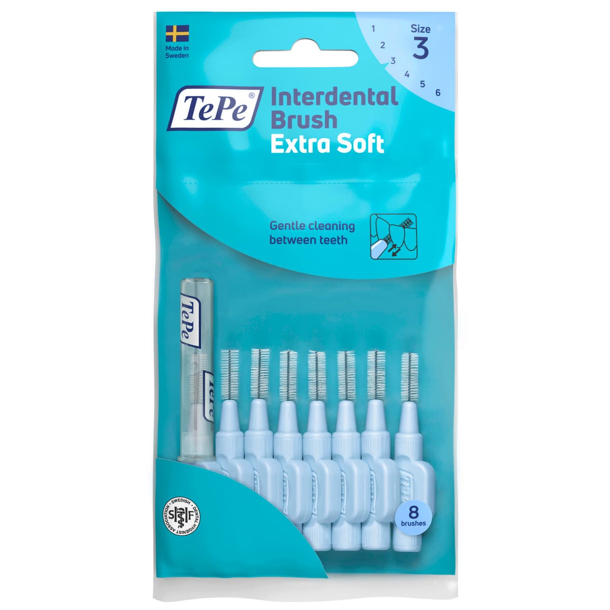 TePe® Interdentalbürste Extra Soft Blau, ISO-Größe 3, 0,6 mm, 8 Stk.