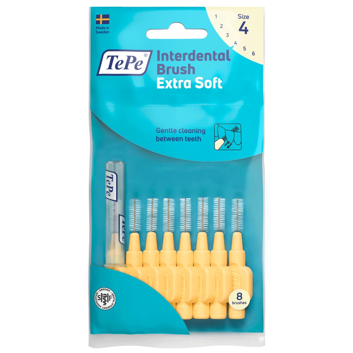 TePe® Interdentalbürste Extra Soft Gelb, ISO-Größe 4, 0,7 mm, 8 Stk.