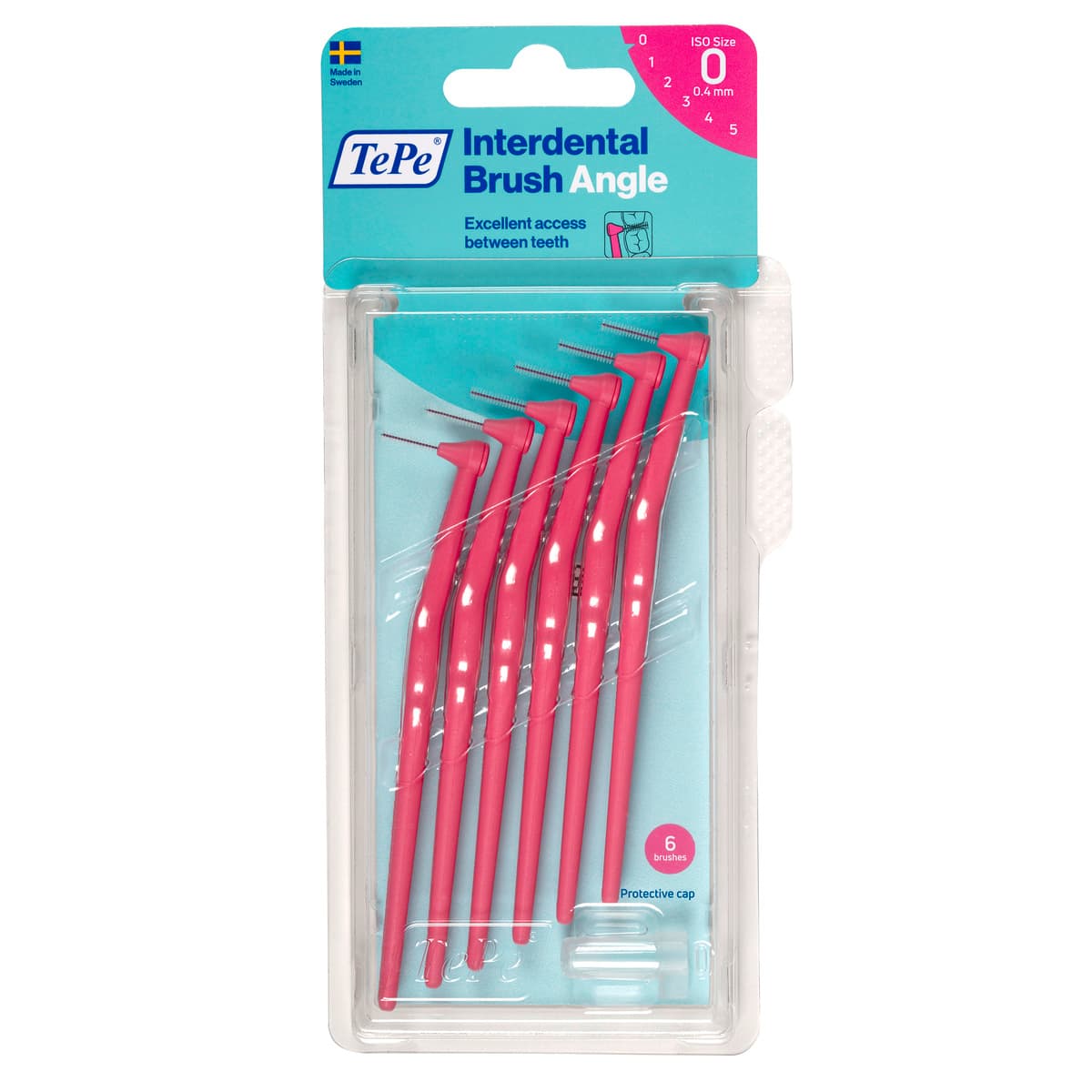 TePe Angle™ Interdentalbürste Pink, ISO-Größe 0, 0,4 mm, 6 Stk.