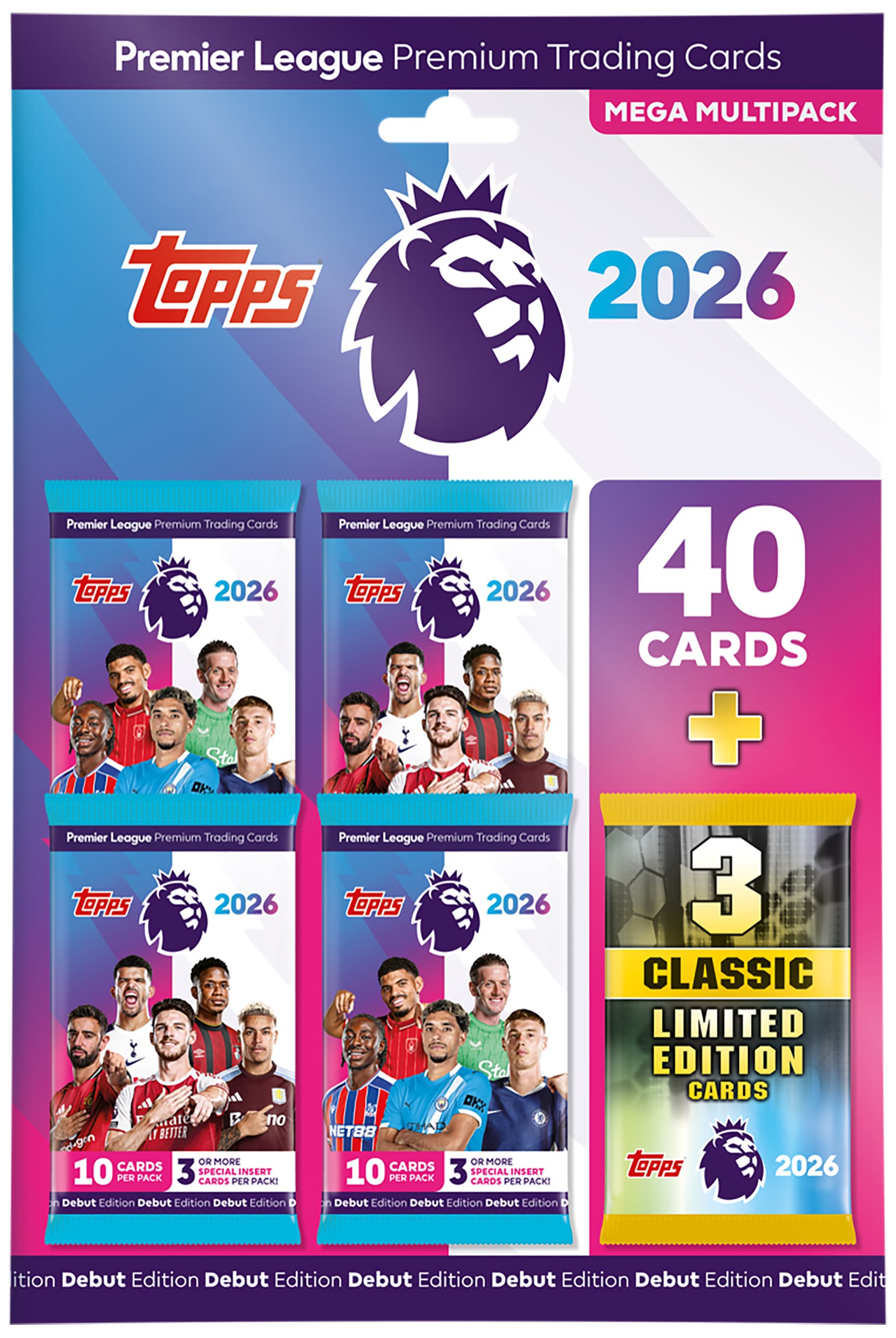 Topps - Premier League 2026 Sammelkarten - Debüt-Edition - Mega Multipack