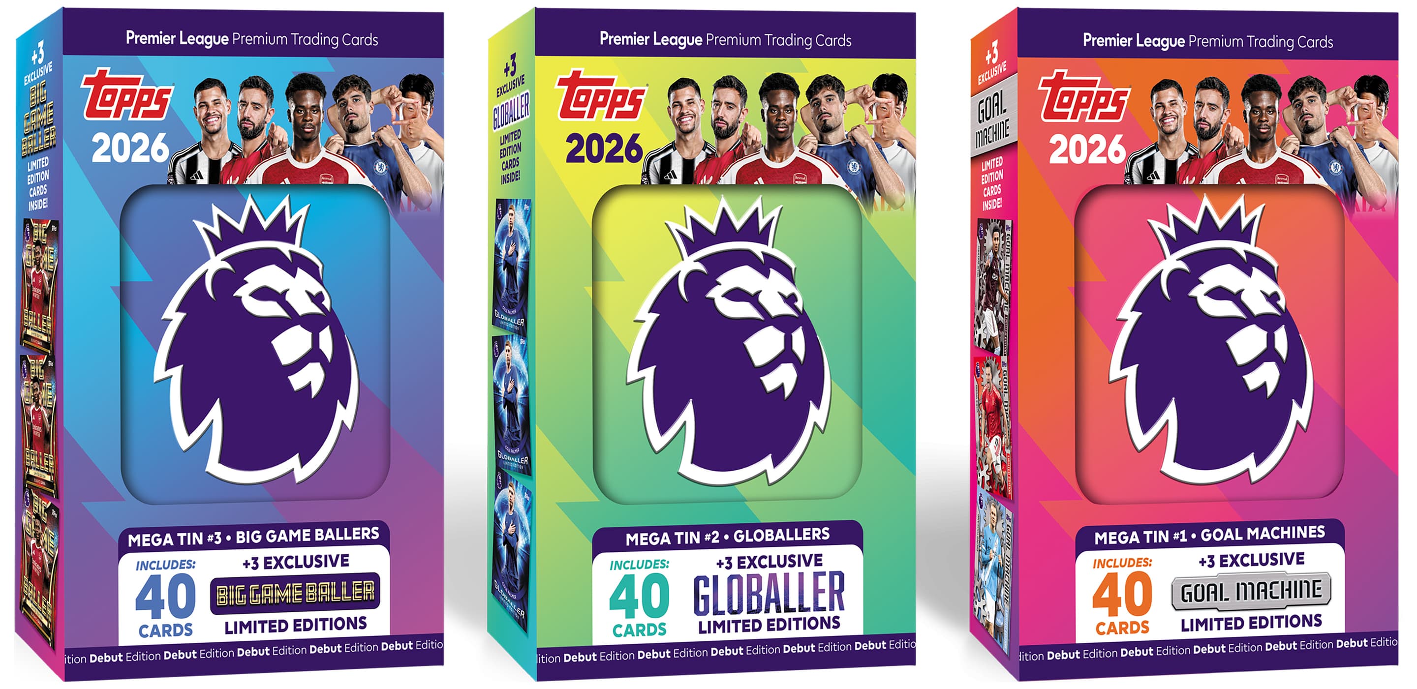 Topps - Premier League 2026 Sammelkarten - Debüt-Edition - Mega Tin Goal Machines, sortiert, 1 Stück