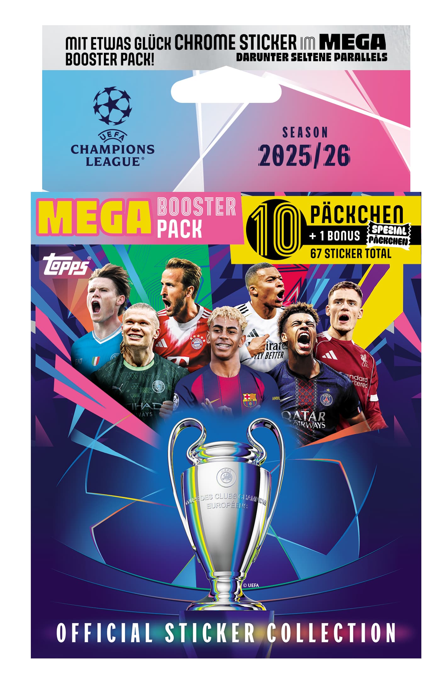 Topps UEFA Champions League 2025/2026 Sticker Mega Eco Pack – offizielles Sticker-Set, November 2025