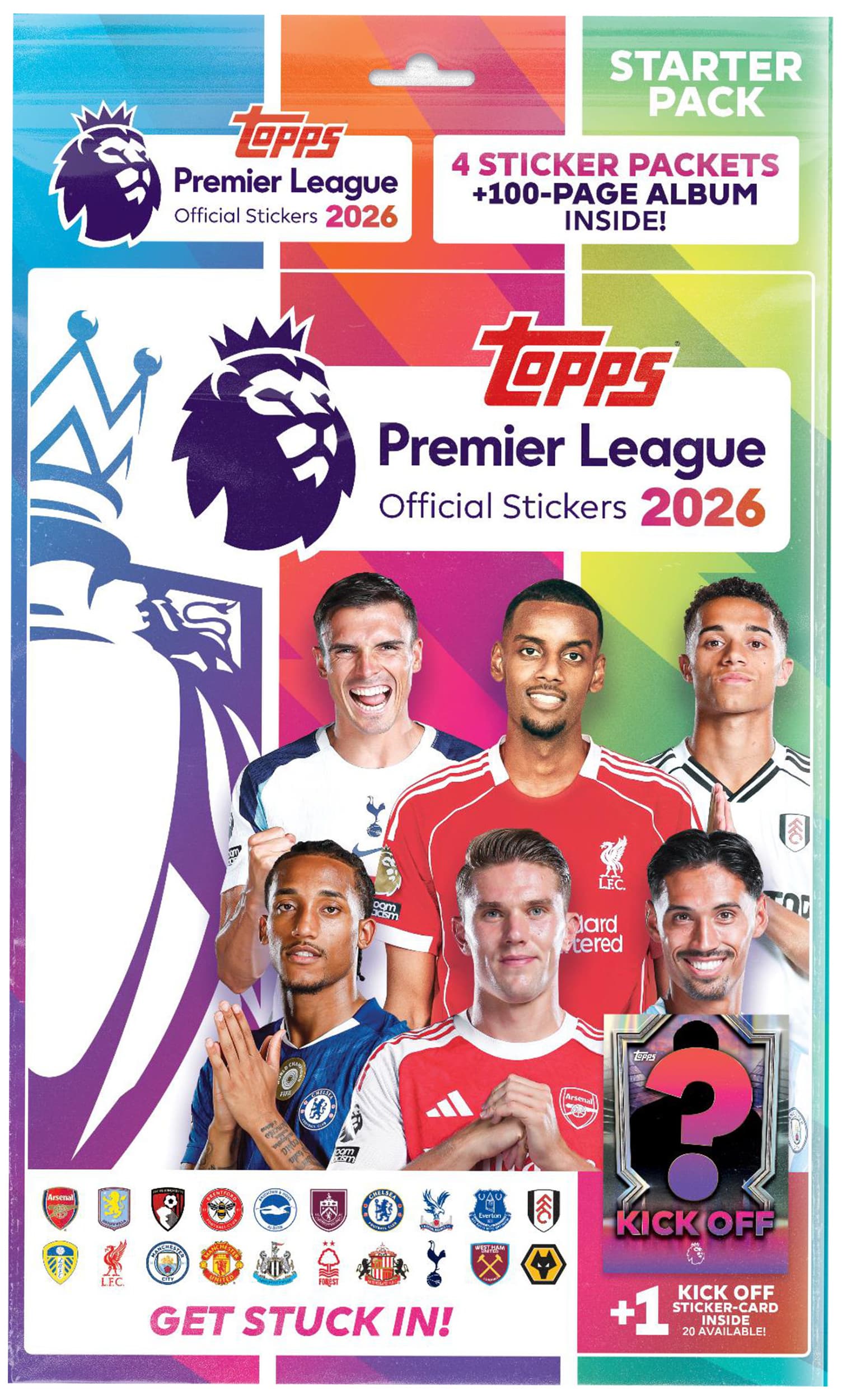 Topps - Premier League Sticker 2025/2026 Starterpack – Album + Sticker – Offizielle PL Stickerkollektion