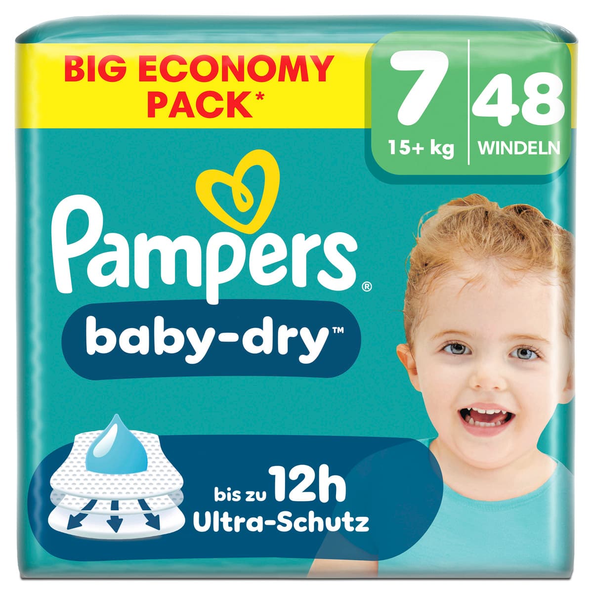 Pampers Baby Dry Windeln Gr.7 Extra Large 15+kg Big Economy Pack
